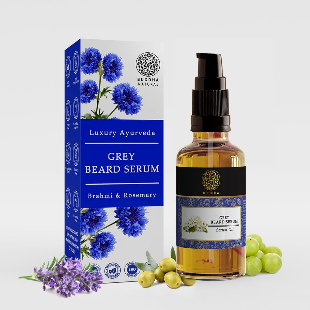 Buddha Natural Grey Beard Serum Oil for White to Black Beard – 100% Natural Herbal Formula with Amla, Brahmi & Almond Oil | Beard Growth & Color Restoring Oil for Men | Turns White Beard to Black – 25 ml-image-19