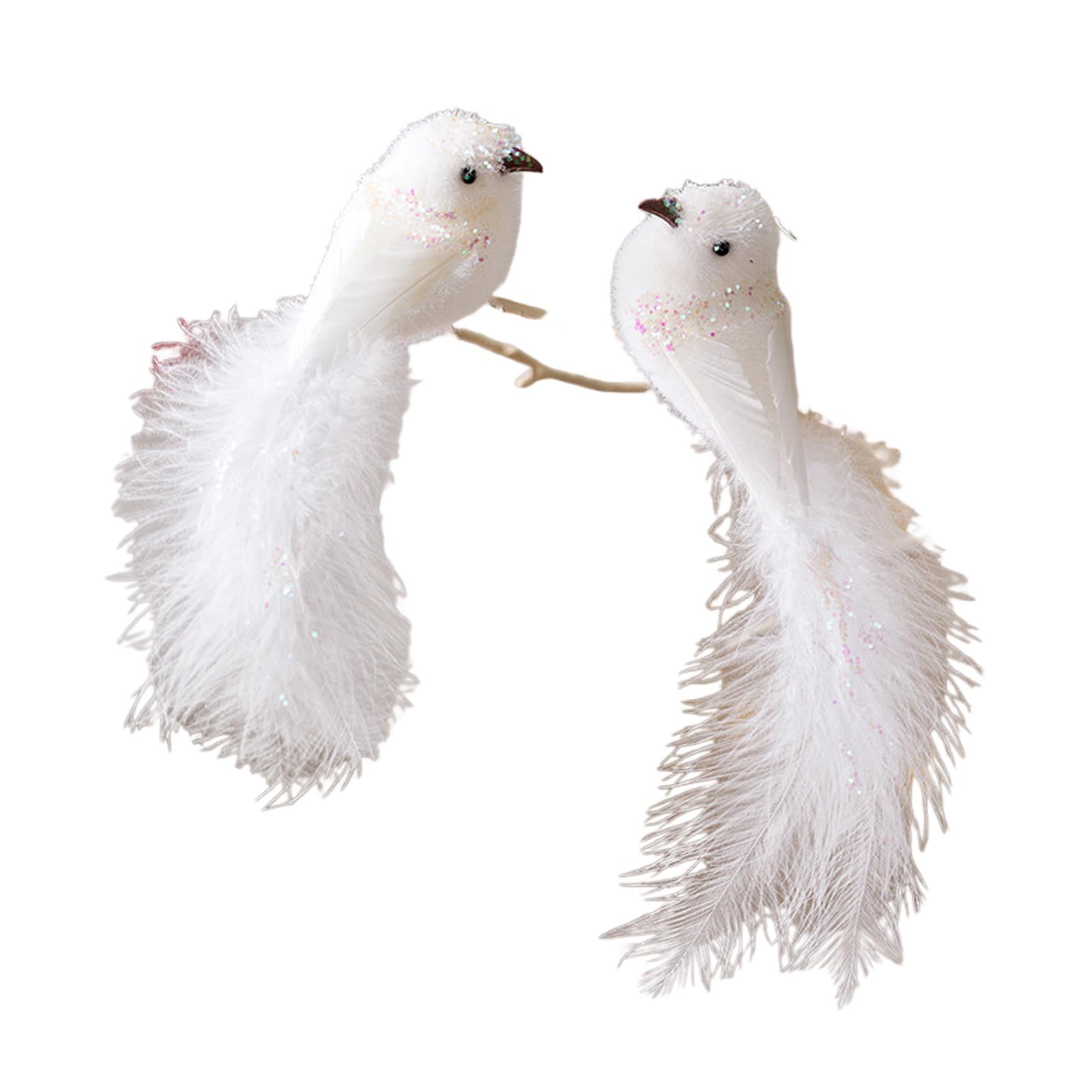 Of Frosted White Bird Decorations for Holiday Wreath Making Feathered Christmas Tree Ornaments Party Wreath Making Craft Supplies