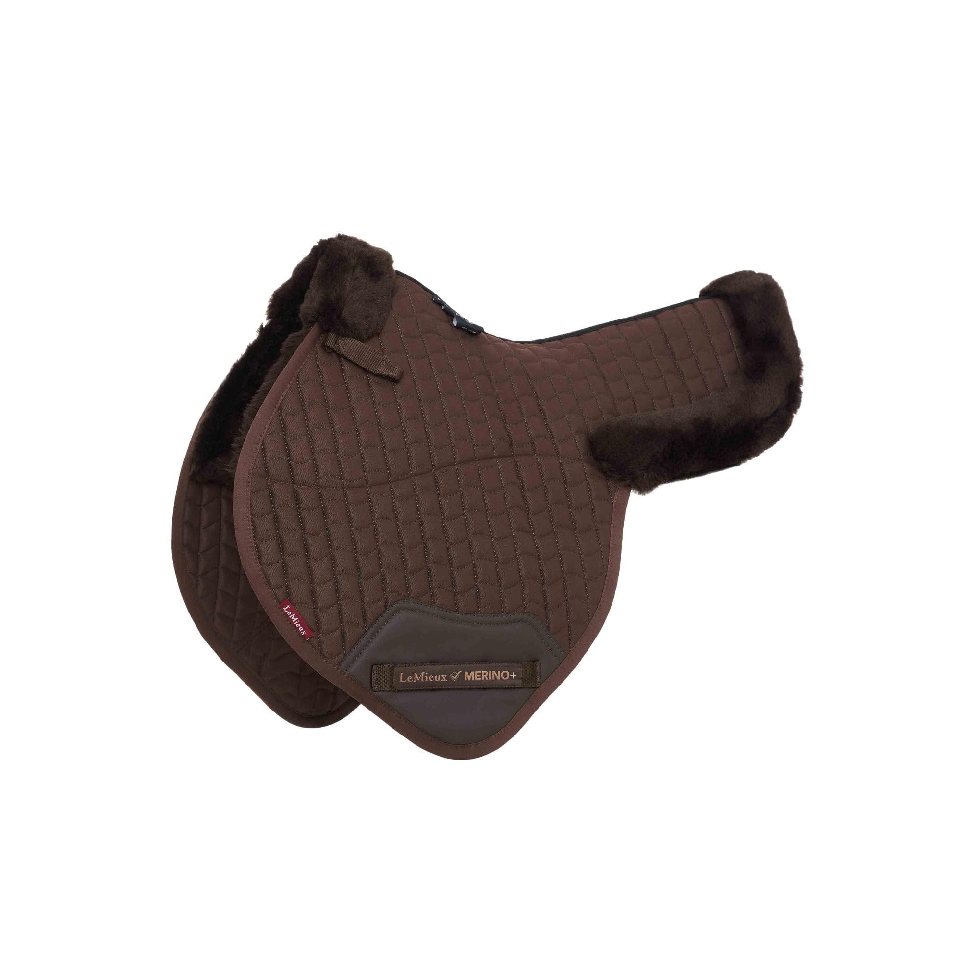 LeMieux Merino+ Half Lined Close Contact Numnah - Brown/Brown Large