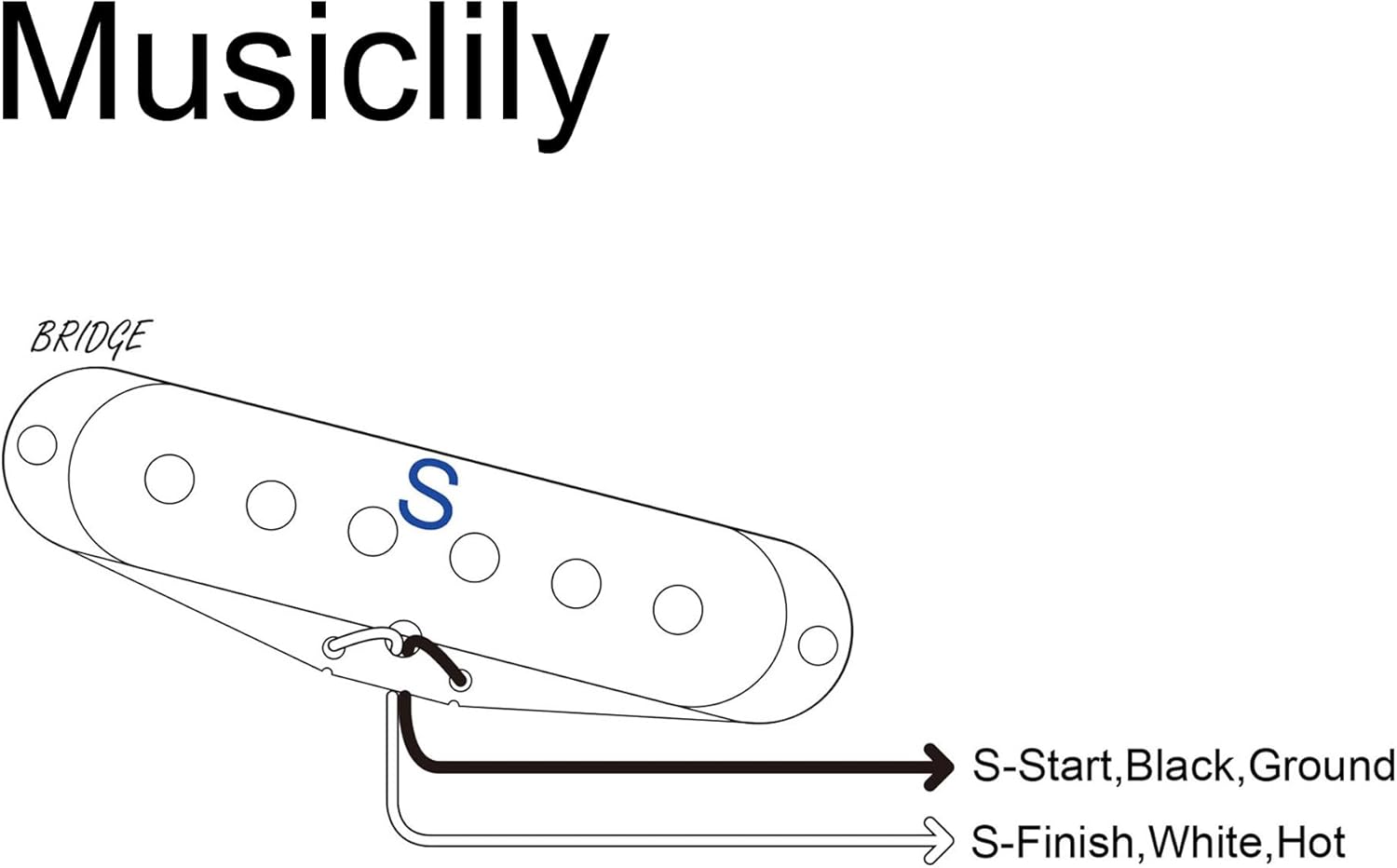 Musiclily Pro ST-FAT50S Staggered Alnico 5 Single Coil Bridge Pickup for Strat Style Electric Guitar, Cream