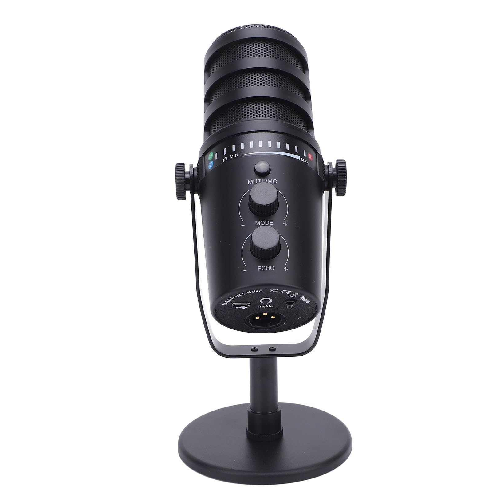 Micrófono Cardioide Dinámico Profesional para Grabación en Vivo, Juegos de Karaoke, Fácil Control para Cantantes Músicos, Aleación de Aluminio ABS, 1 Micrófono para Entrevistas en Vivo