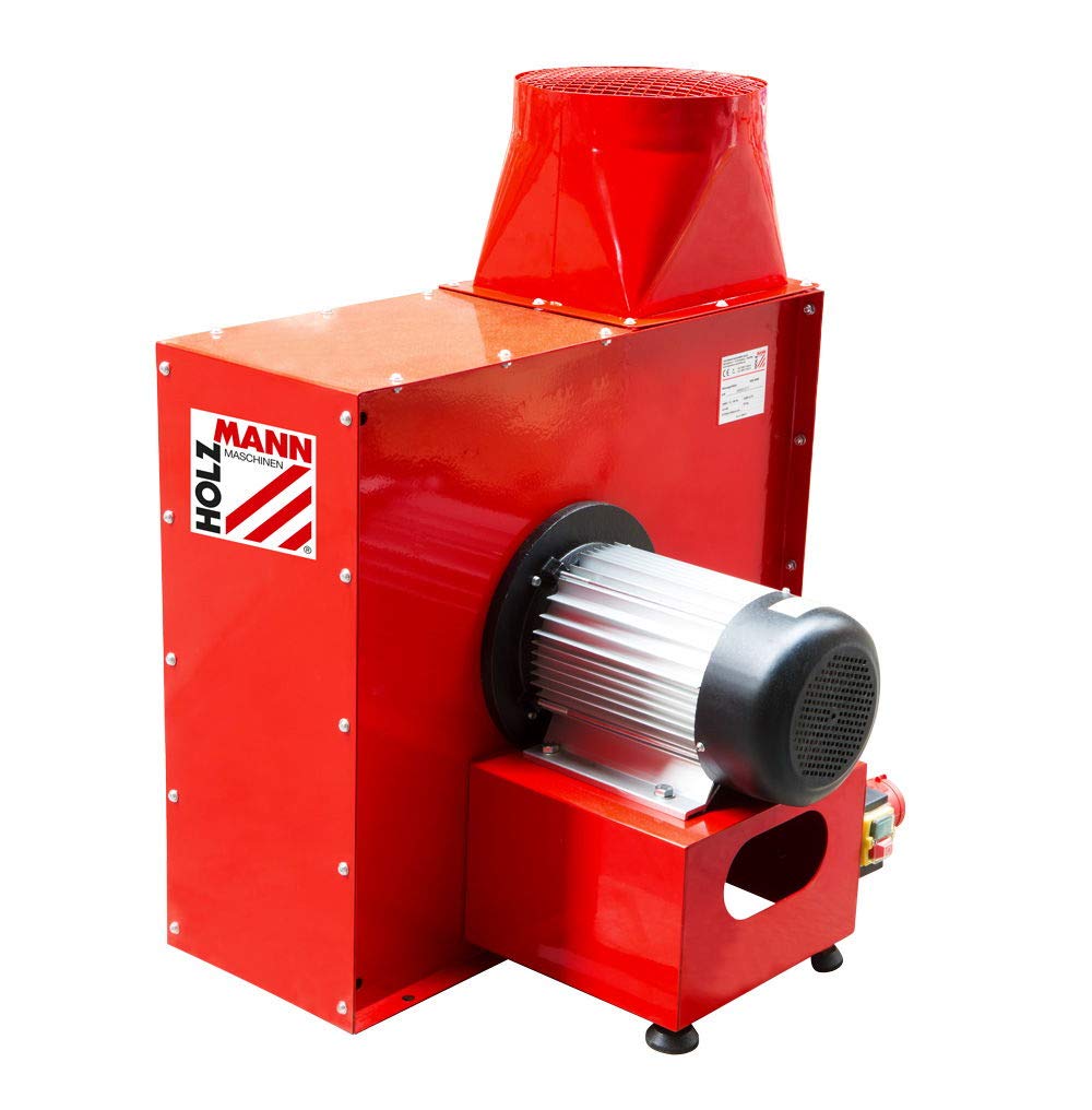 Holzmann Maschinen Rot Absauggebläse 4000W für Facharbeiter, Werkstatt, Industrie