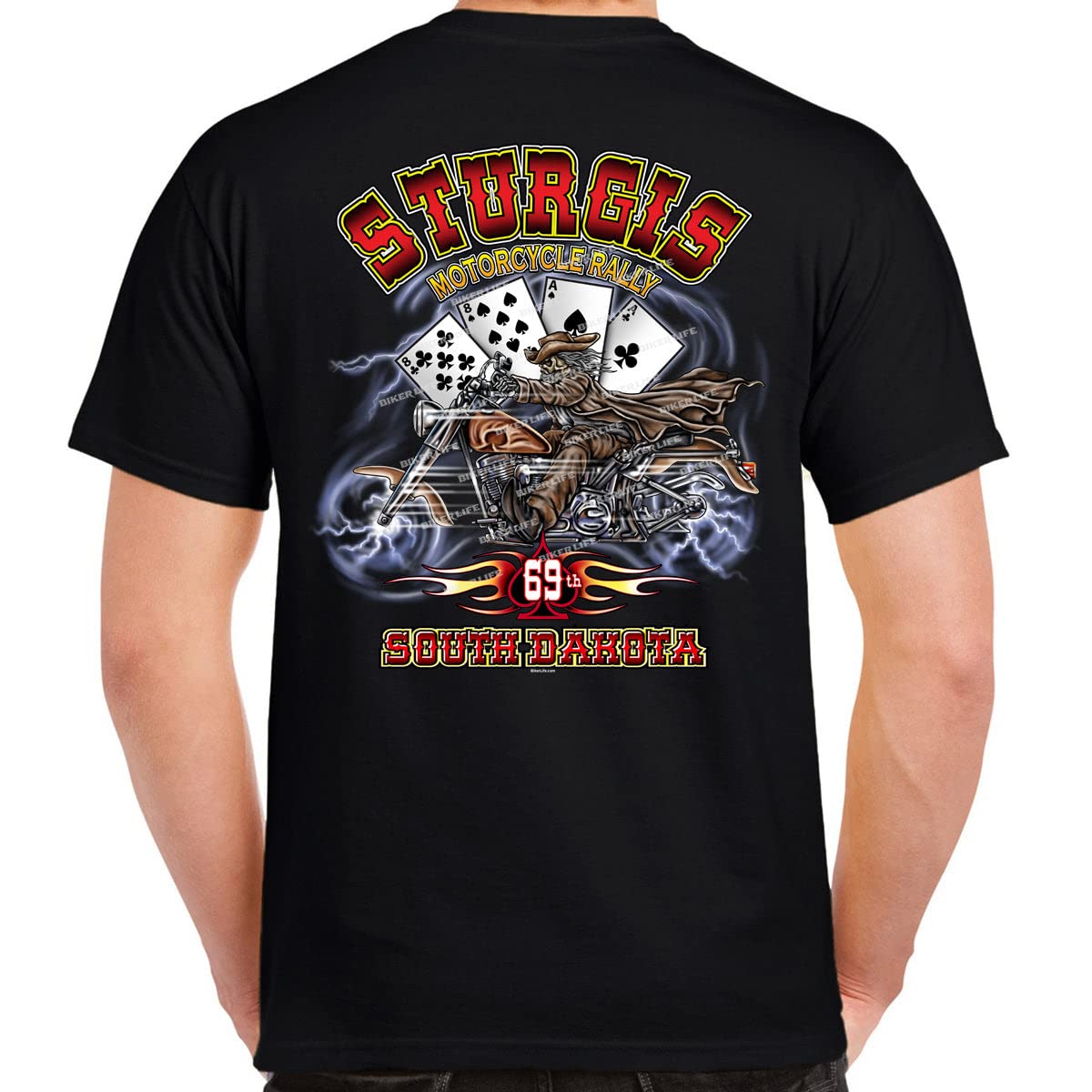 Nostalgia 2009 Sturgis Motorcycle Rally Wild Bill Spade T-Shirt Black