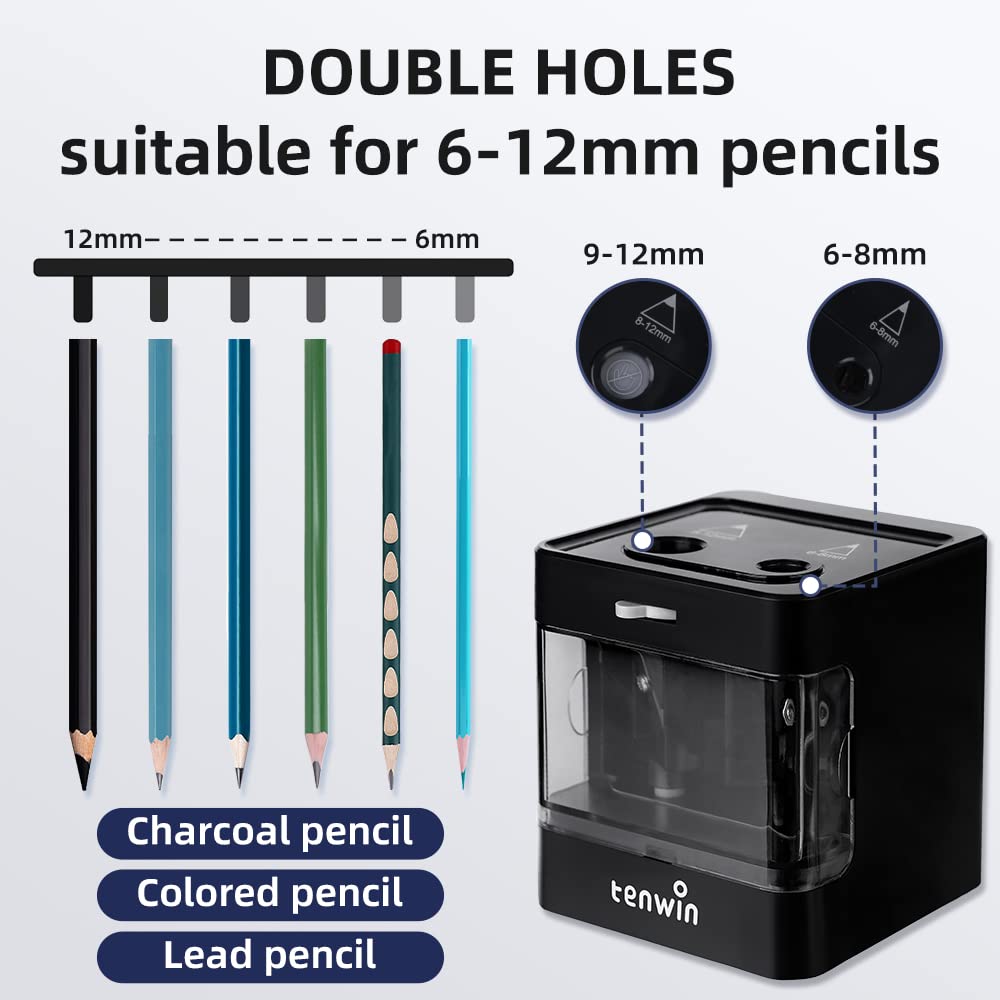 Temperamatite A Manovella Peach Temperamatite Elettrico Universale Blu – Con Pezzi Di Ricambio – Per Tutte Le Matite, Matite Colorate, Eyeliner E Pastelli – Doppio Affilatrice Veloce