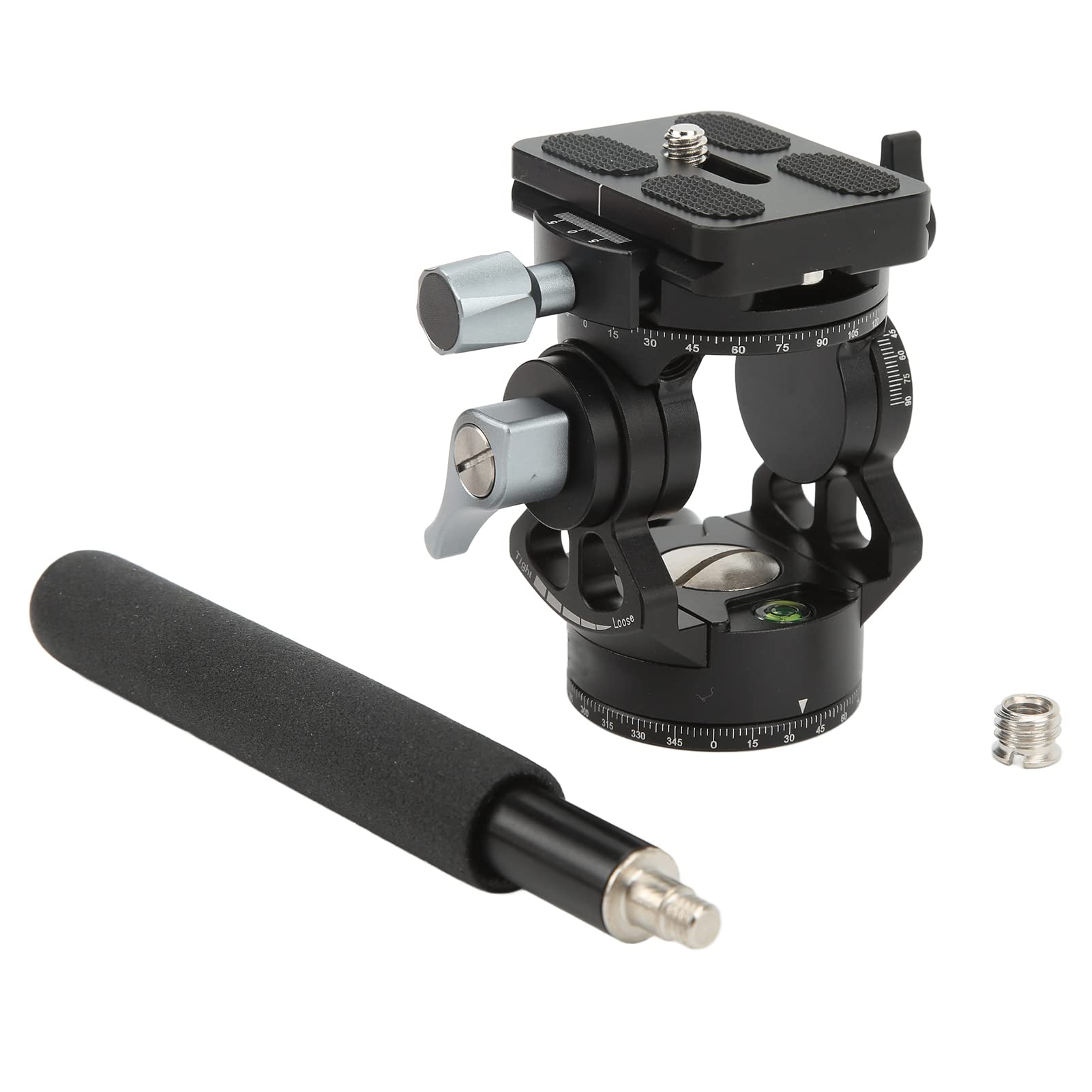Testa per Treppiede Video Professionale Smorzamento Fluido in Lega di Alluminio con Interfaccia Maniglia Rimovibile Panoramica a 360 Gradi Capacità di Carico di 5 Kg per Fotocamera