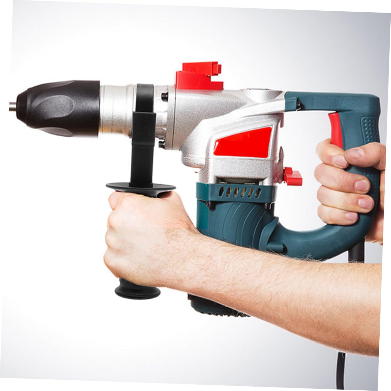 KALLORY Impact Drill Handle Grip 4pcs Electric Hammer Handle Side Grip Tool Sturdy and Comfortable