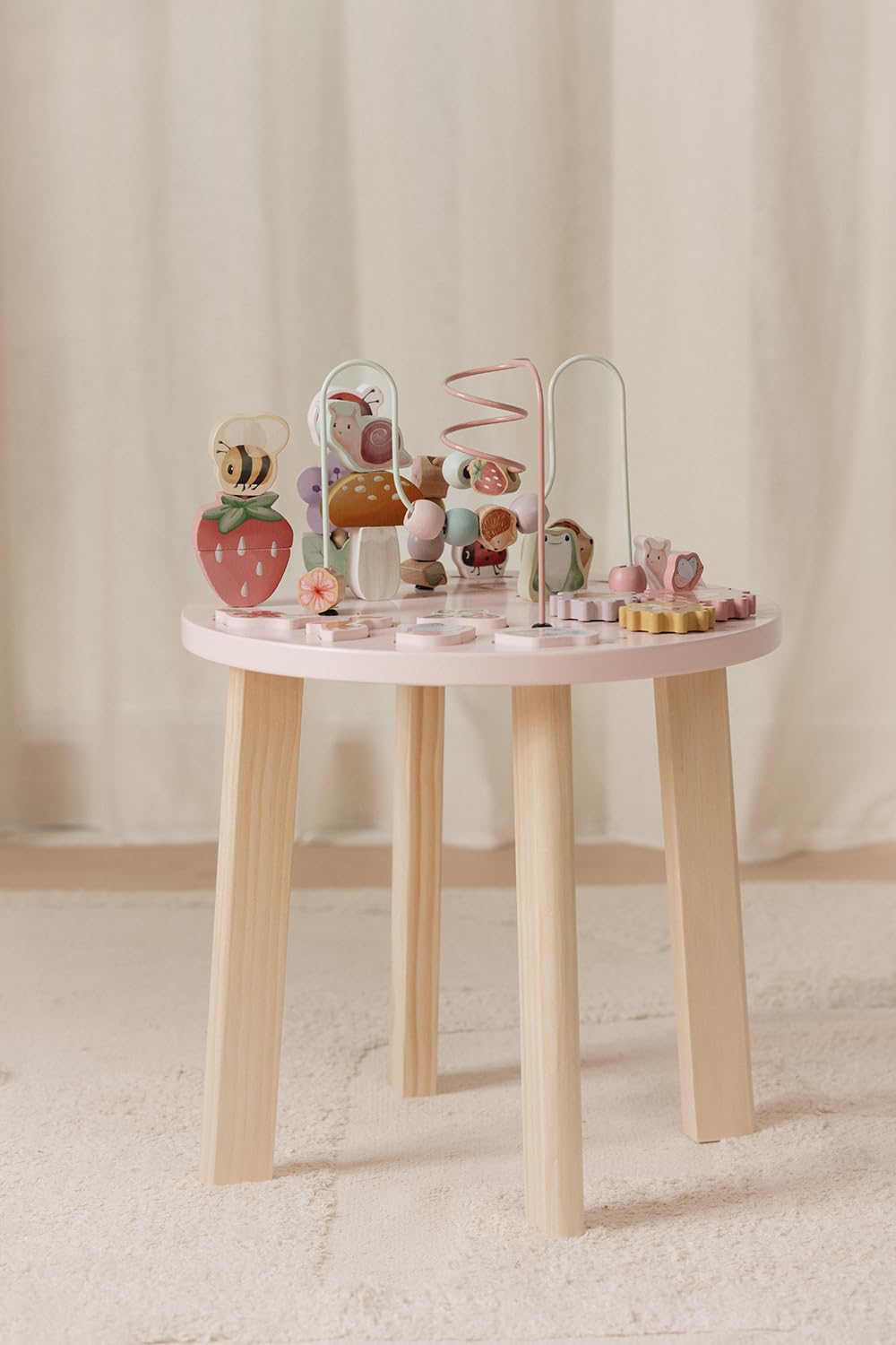 Little Dutch 7341 Fairy Garden - Mesa de actividades de madera, color rosa