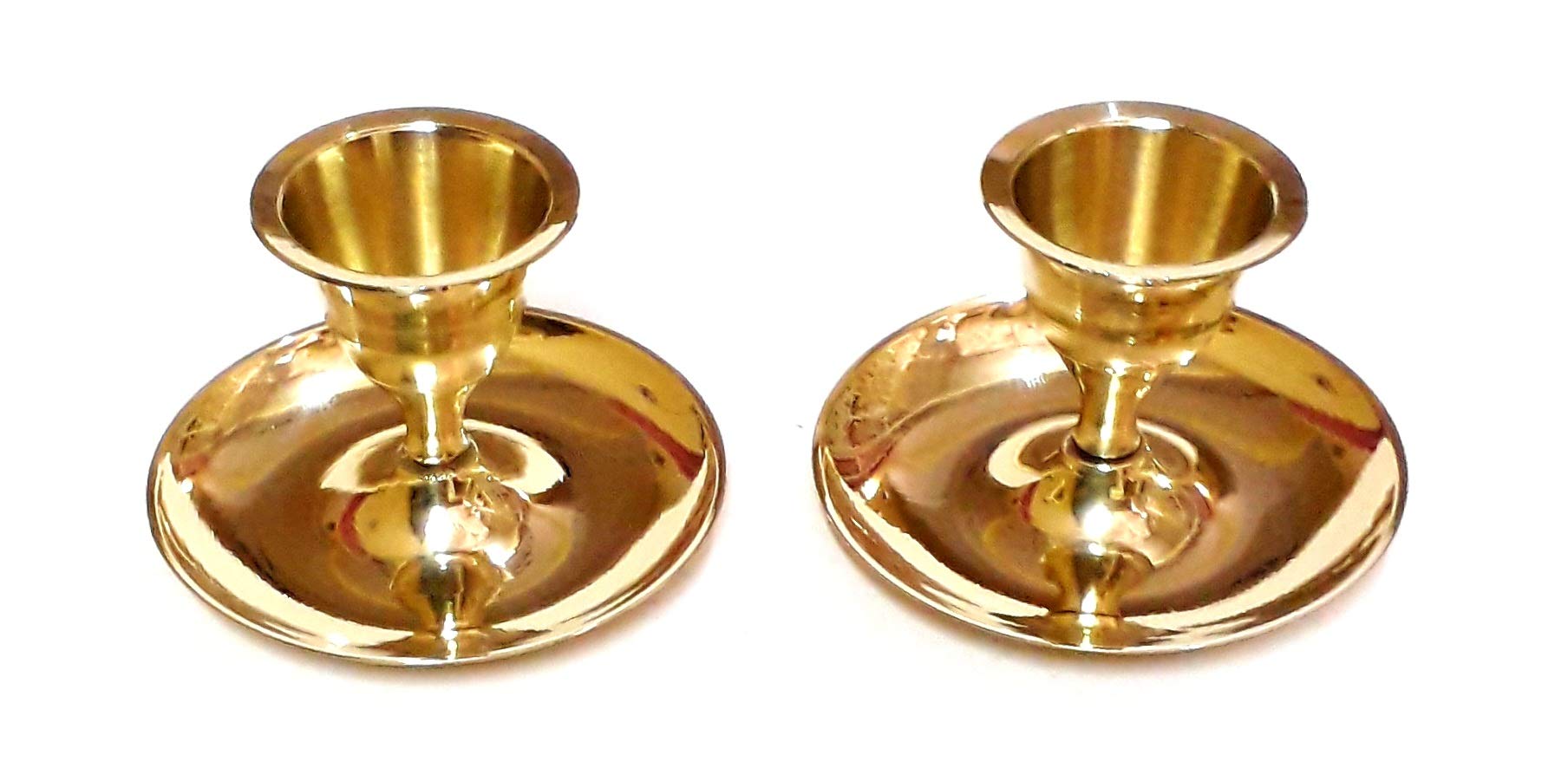 S.S TRADERS Pure Brass Small Size Candle Stand Sampat (MB) No.1 Set of 2 pcs-image-21