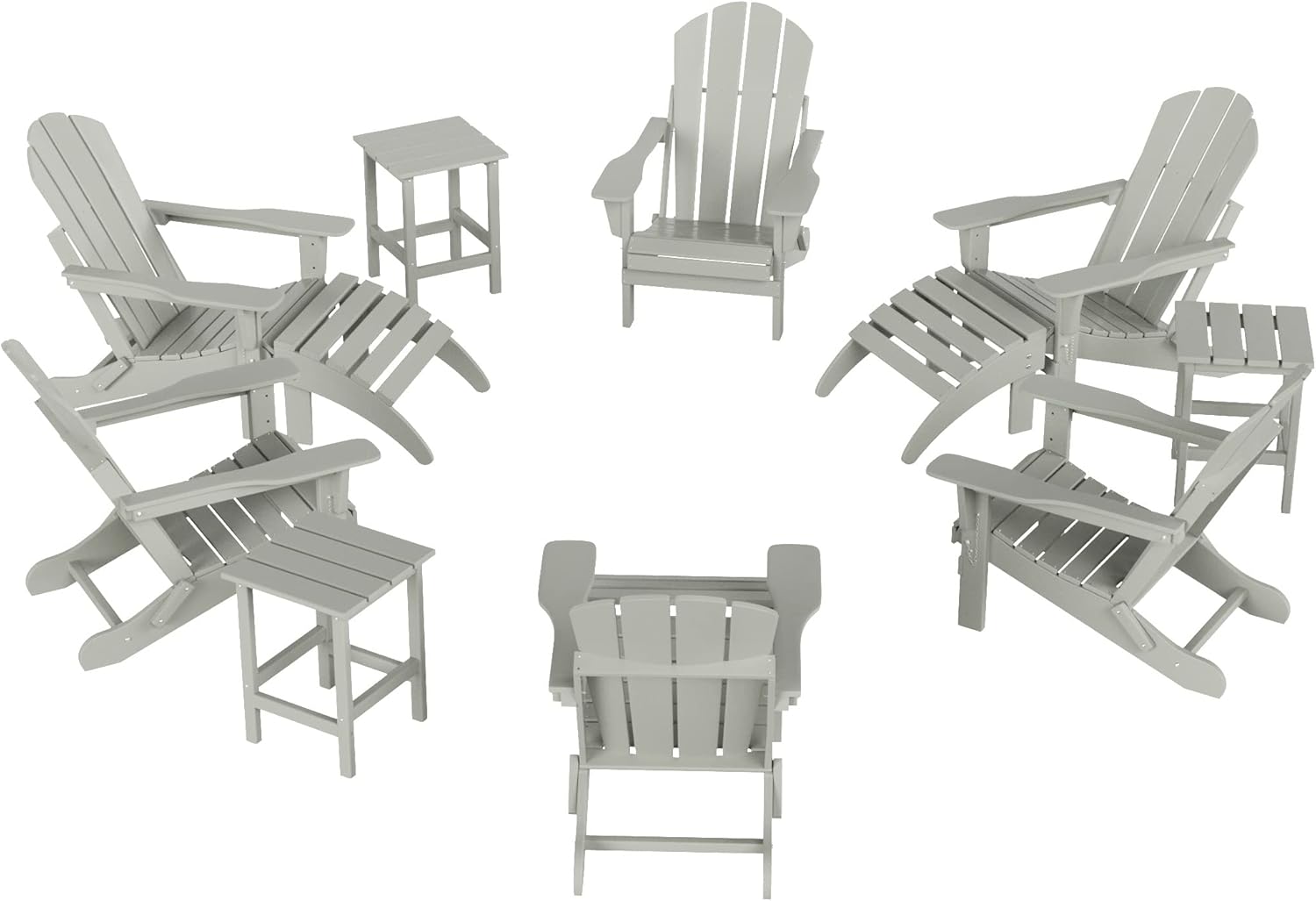 WestinTrends Malibu 12 Piece Adirondack Chairs Set, All