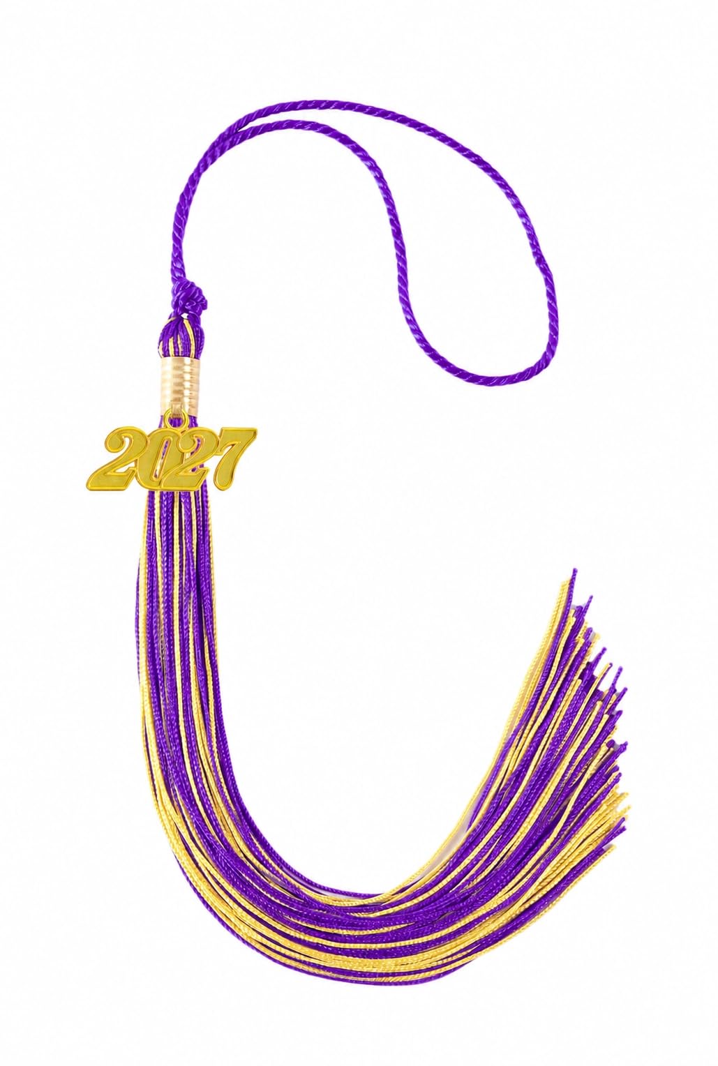 Purple and Gold Graduation Tassel 2027 for Grad Cap