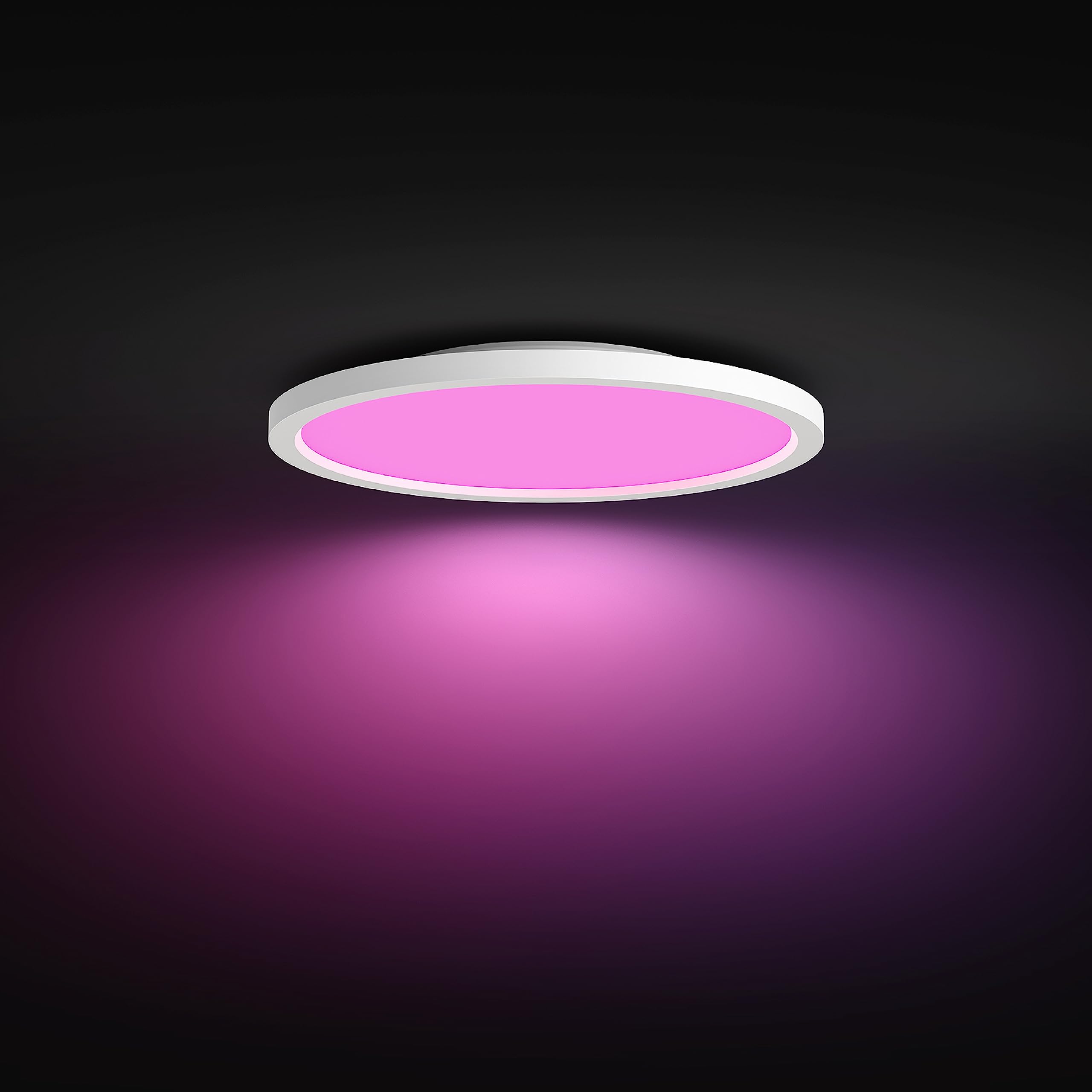Philips Hue Surimu Luz de panel de iluminación inteligente de ambiente en blanco y color, redonda, con Bluetooth, funciona con Alexa, Google Assistant y Apple Homekit, antigua generación.
