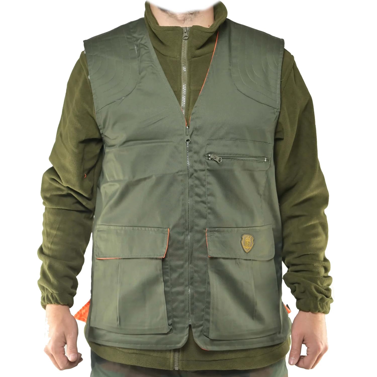fratelliditalia.org Gilet Cinghiale Double Face verde arancio caccia arancione cacciatore tasconi sportivo
