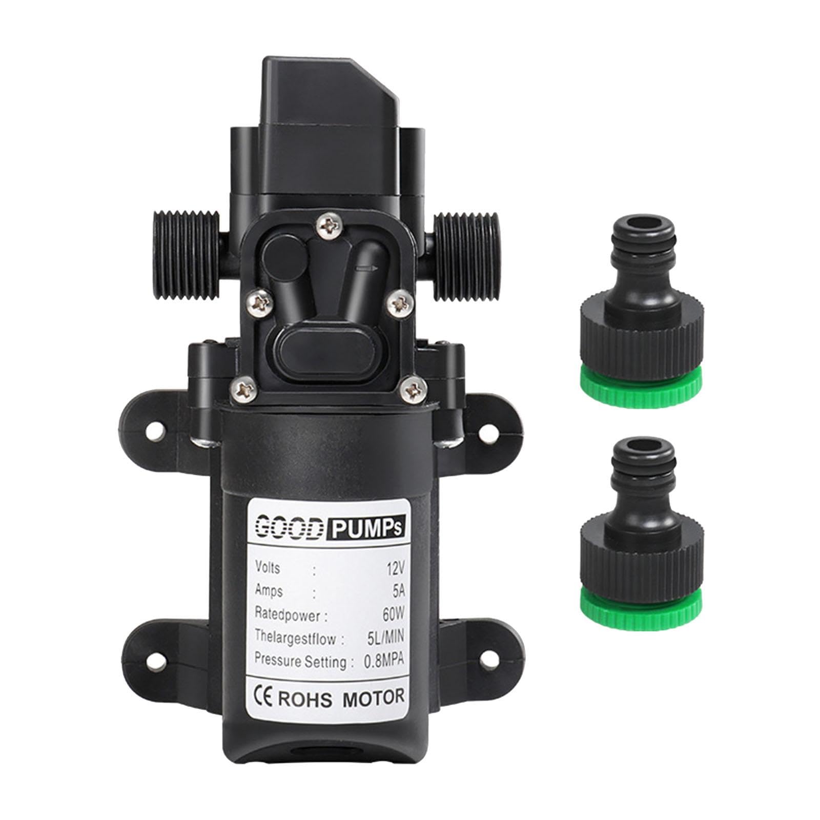 Colcolo Bomba de diafragma automática DC 12V 60W bomba de presión de agua para barco versátil totalmente sellada longitud 16,5 cm para barco marino resistente