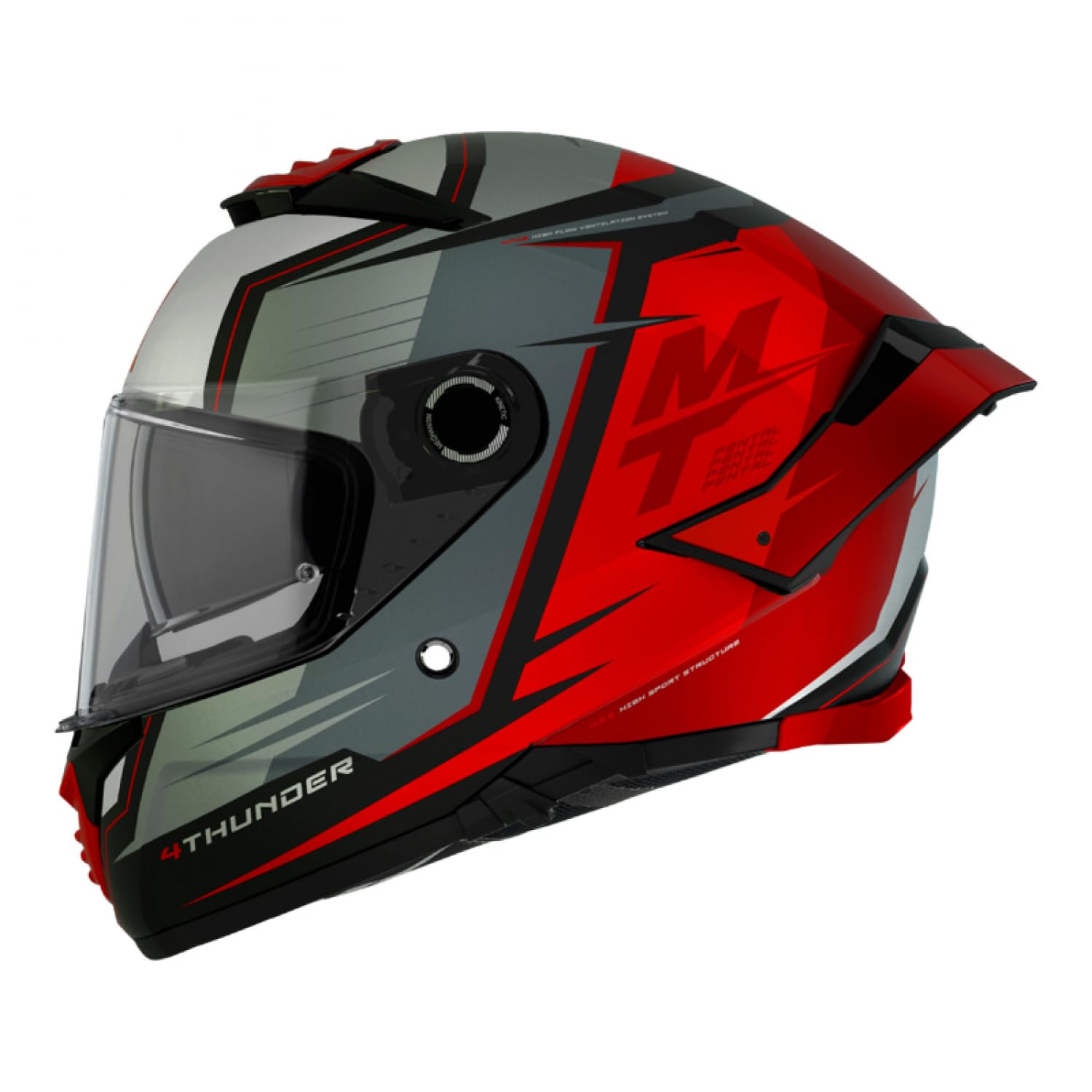 Casco Integral MT Thunder 4 SV PENTAL B5 Rojo Nácar Mate L (Doble Pantallas con Pantalla Solar - PINLOCK Ready) (ECE 22.06)