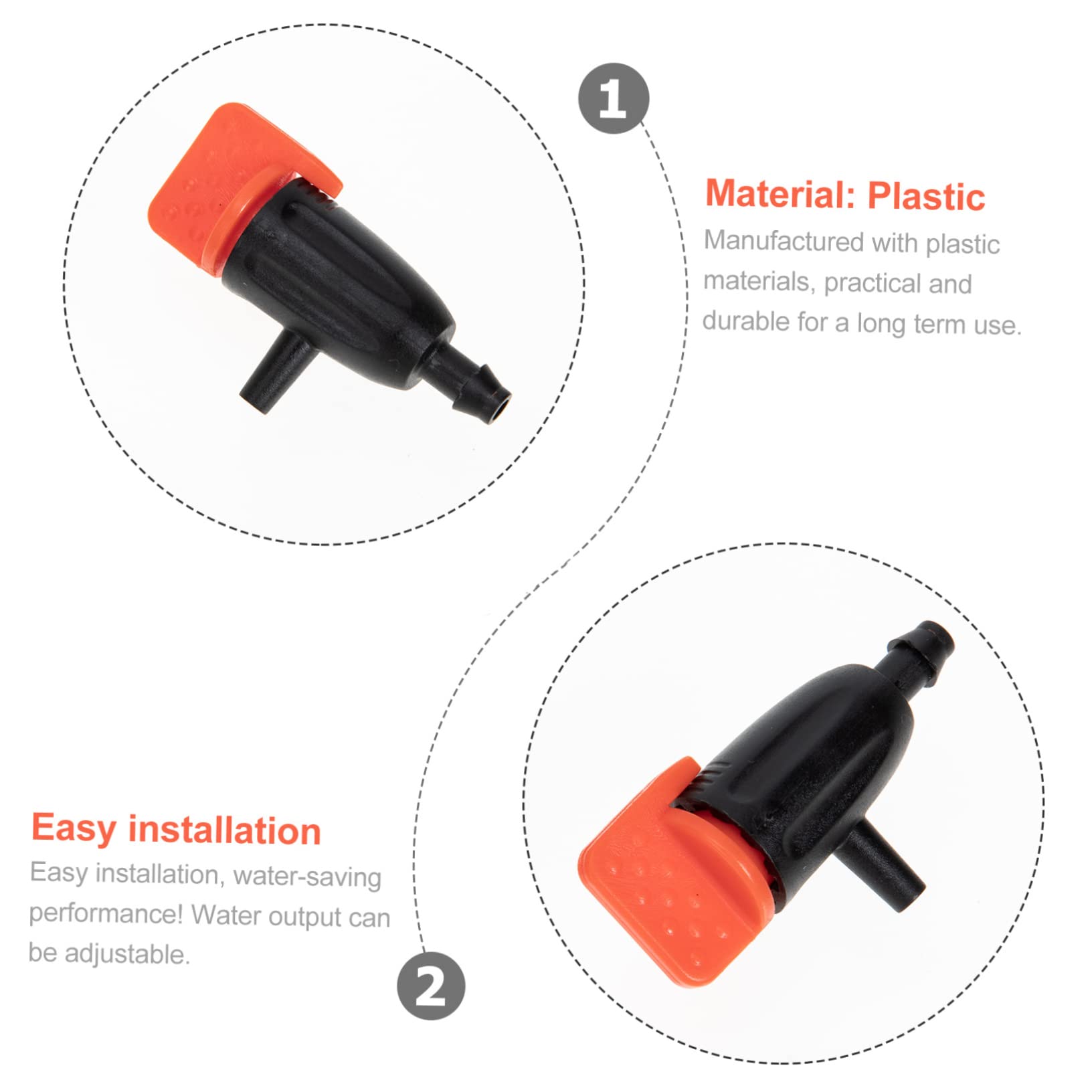 SEWOART 10pcs Adjustable Flow Dripper DIY Bottle Irrigation Self Watering Nozzle Drip Irrigation Emitters Irrigation System Kit Accessories Plastic Red Water The Flowers