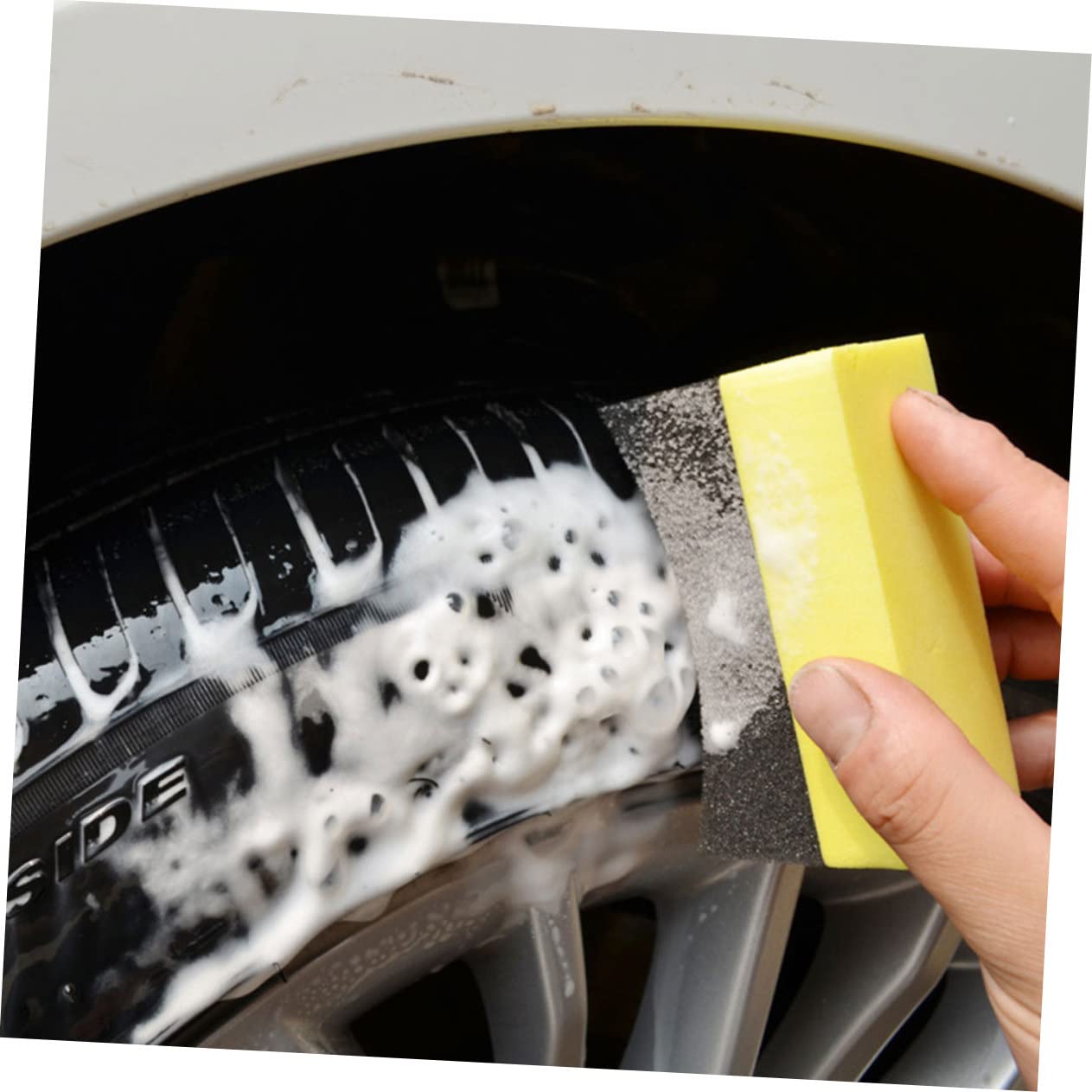40piezas Esponjas De Limpieza para Coche De Aplicador De Cera para Neumáticos Herramienta Portátil para Interiores Esponjas Reutilizables para Pulido y Lavado De Vehículos