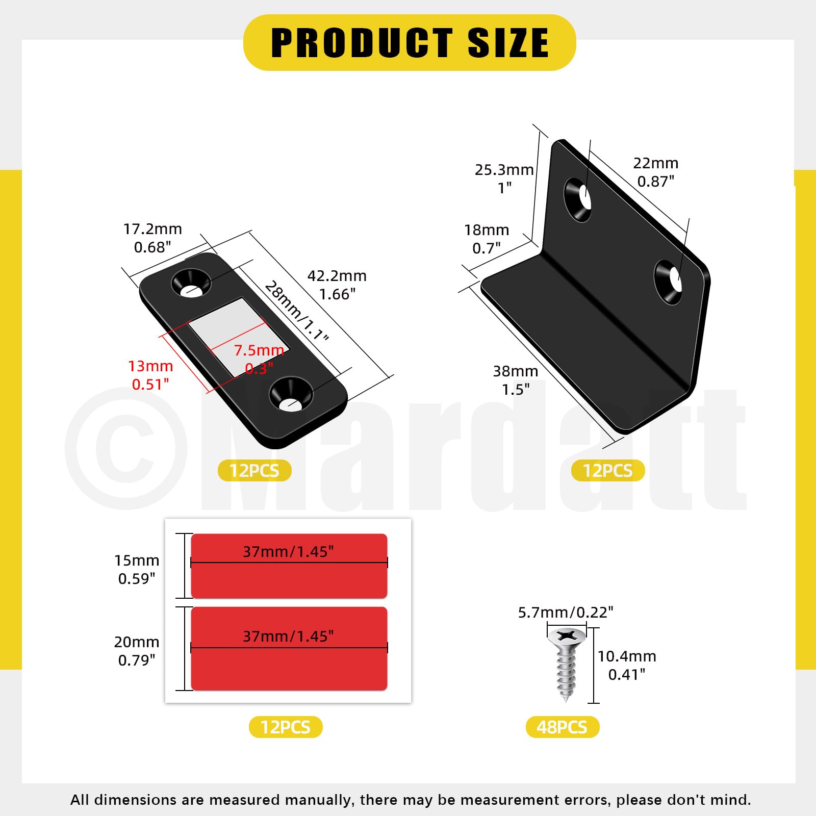 Mardatt 12Set 20Lb L-Shaped Magnetic Door Catch - Image 2