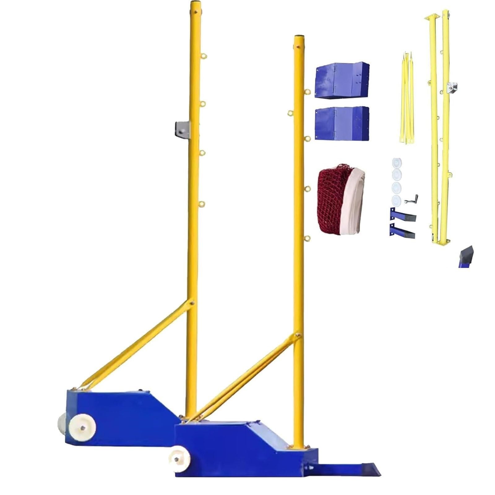 HEQIM Portable Badminton net Set, Outdoor Volleyball net, Backyard Volleyball net for Tennis Metal Poles with Carrying Bag, Volleyball/Badminton Stand with Stable Base for Outdoor Training(2.03m)