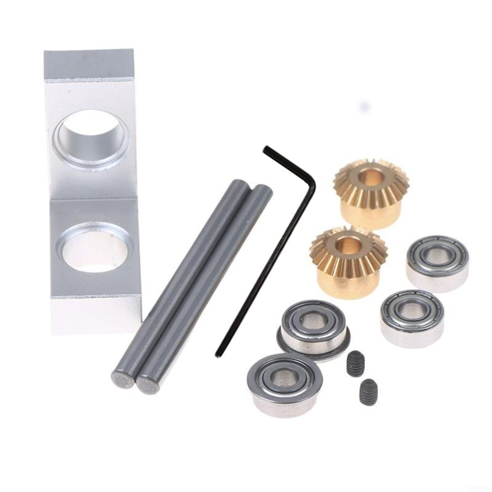 Für Mini-Winkelgetriebe, 1:1 Übersetzung, 4/5 mm, Doppelwellen-Aluminiumlegierung, Doppellager-Unterstützung für DIY-Modellgetriebe (5 mm bis 4 mm)