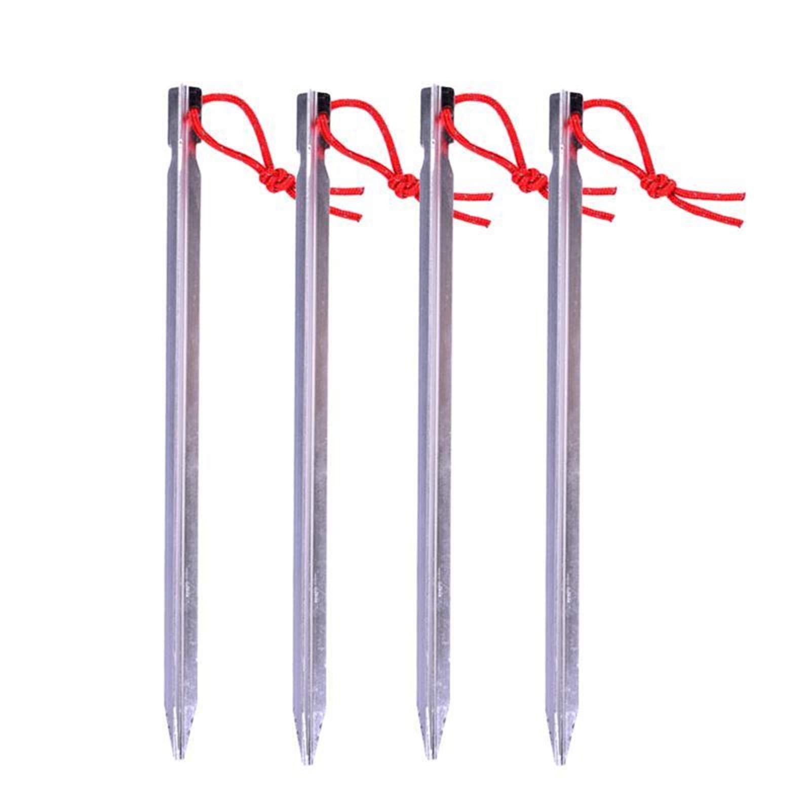 Gwoździe do namiotu 4 szt. Na zewnątrz 23 cm Ultralekkie gwoździe ze stopu aluminium Szpilki do namiotu kempingowego Gwoździe do palików namiotu Na zewnątrz Camping Piknik Stały namiot (srebrny)