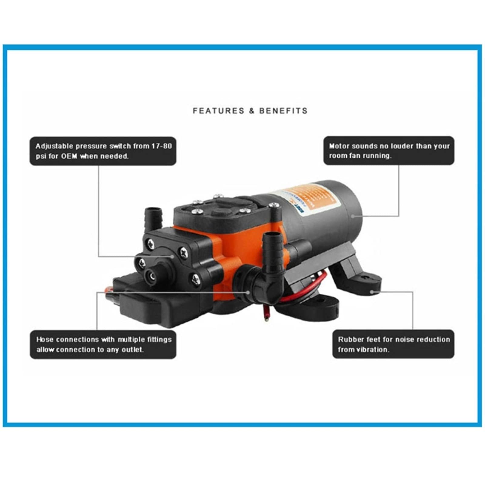 Bomba Sumergible pequeña Ajustable Bomba de Agua de diafragma Marino de 12 V Accesorios de Botes de Bote de Bote Duchas Boderas Motor de Transferencia de Agua for RV Caravana