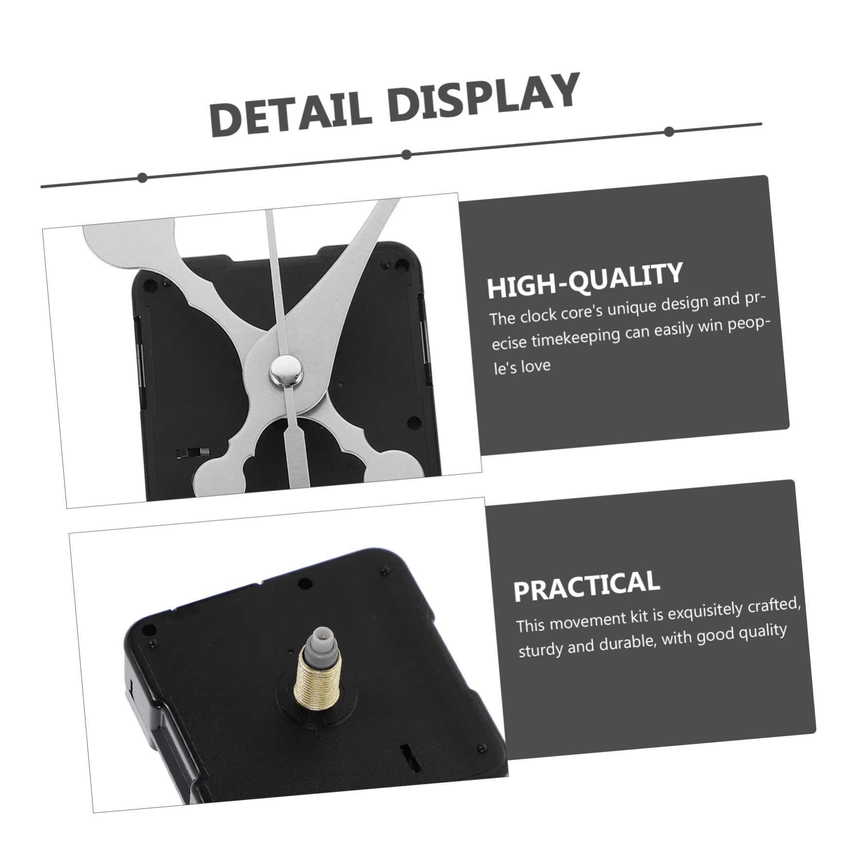Mécanisme D'Horloge Silencieux à Piles Avec Aiguilles - Kit De Remplacement Doré Pour Horloge Murale DIY - 10