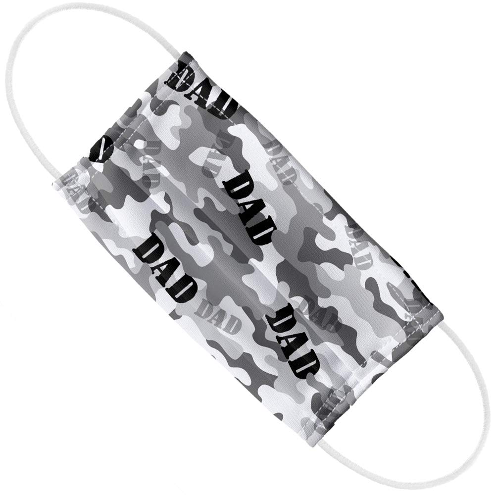Dad Camo 1-Ply Reusable Face Mask Covering with Adjustable Nose Wire, Unisex