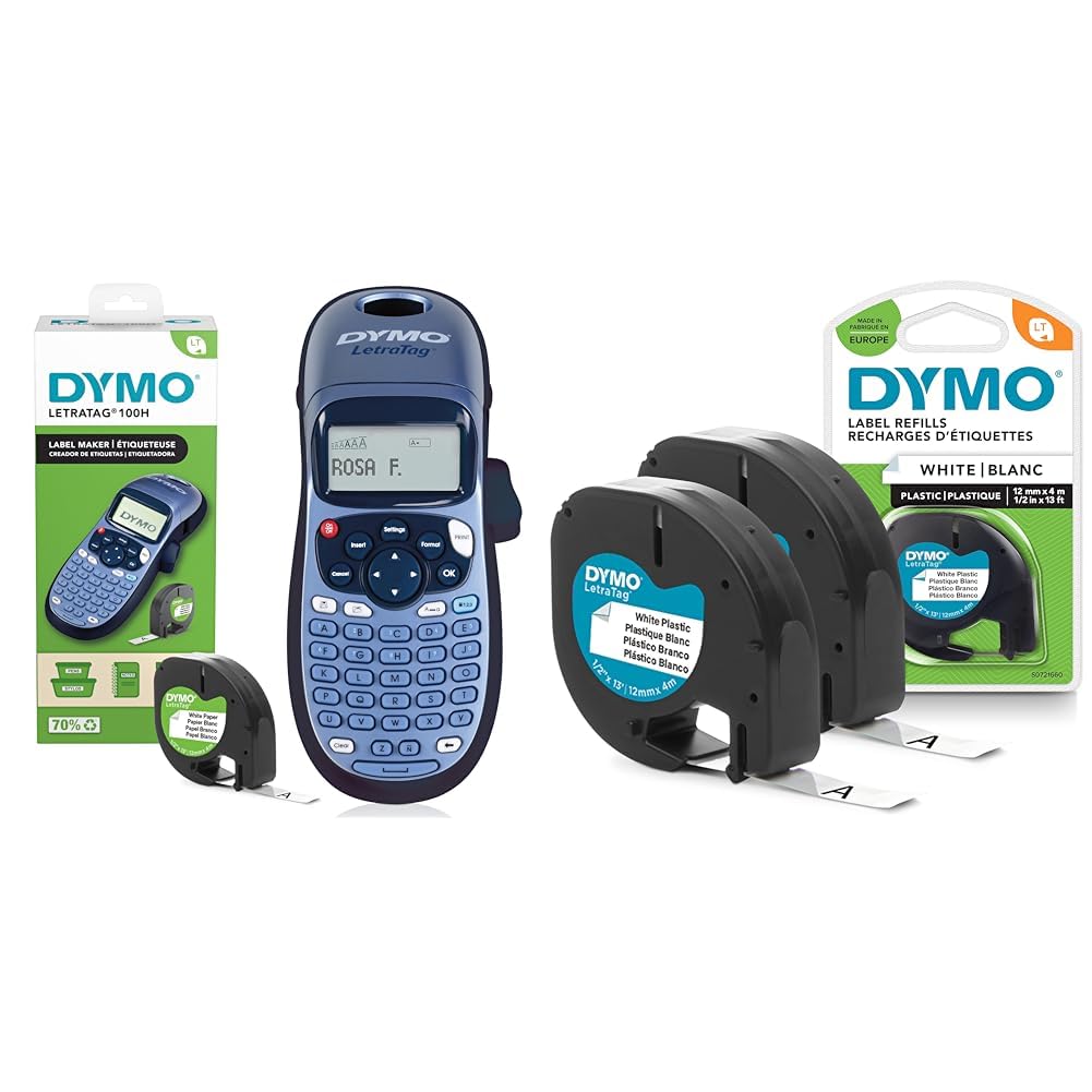 Nastro Etichette Dymo LetraTag - Rotolo Trasparente 12mm X 4m, Stampa Nera, Per Etichettatrice - Foto 6