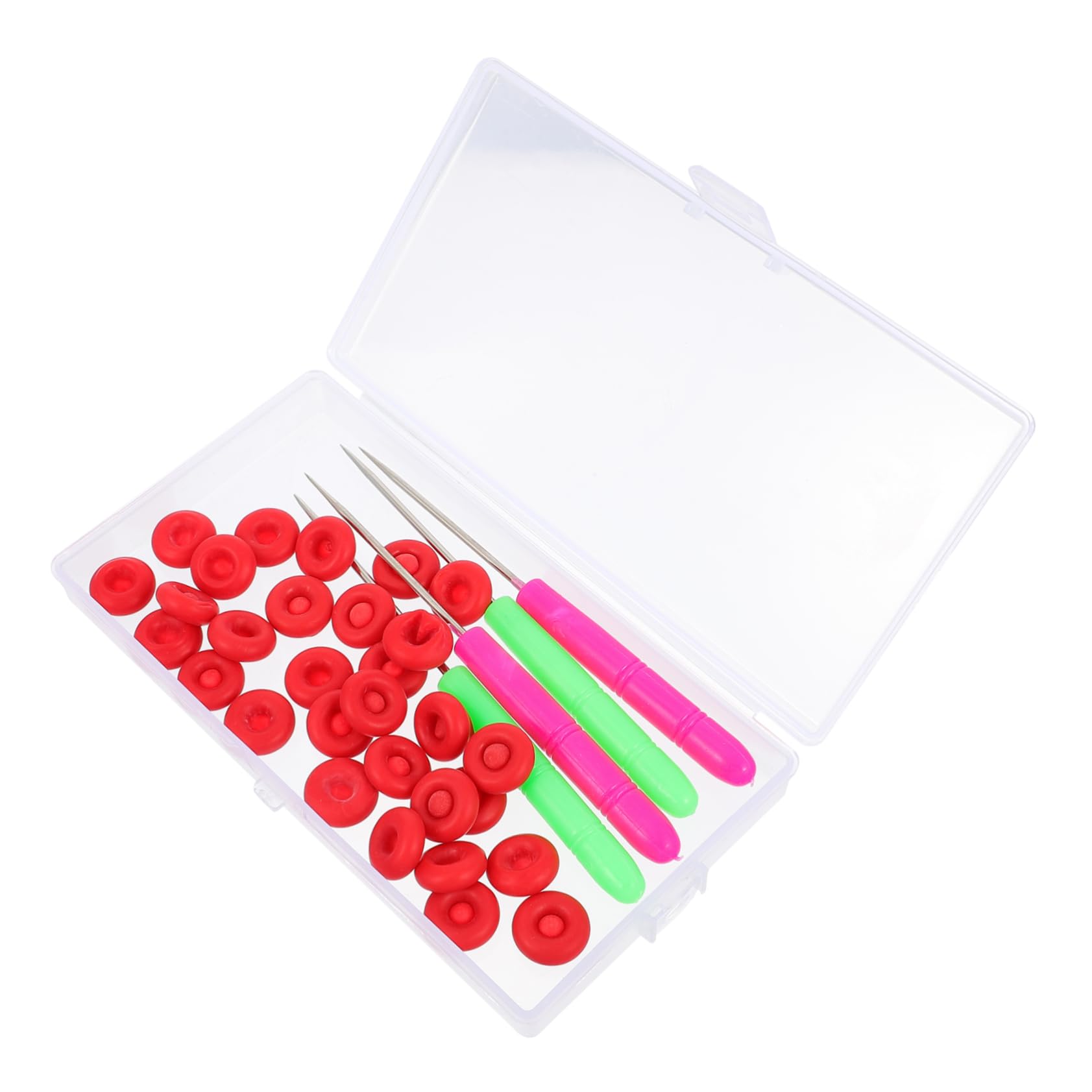 Unomor Glass Glue Mouth Cover Kit 34pcs Sealed Cap Needles Portable Protection for Caulk Caps