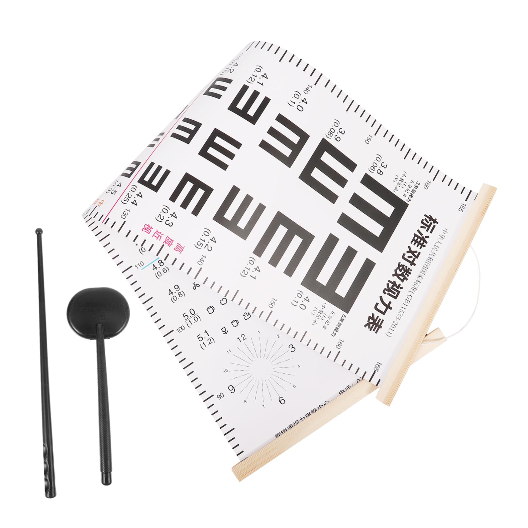NAMOARLY Vision Test Chart Set Double-Sided Eye Exam Charts Wall Hanging Hand Pointer Occluder for Optometrists