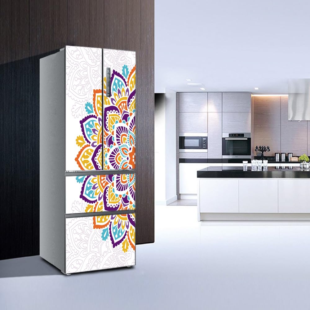 Stickers autocollants pour frigo, autocollant de réfrigérateur couvrant entièrement la porte du réfrigérateur muraux pour décalcomanie de cuisine