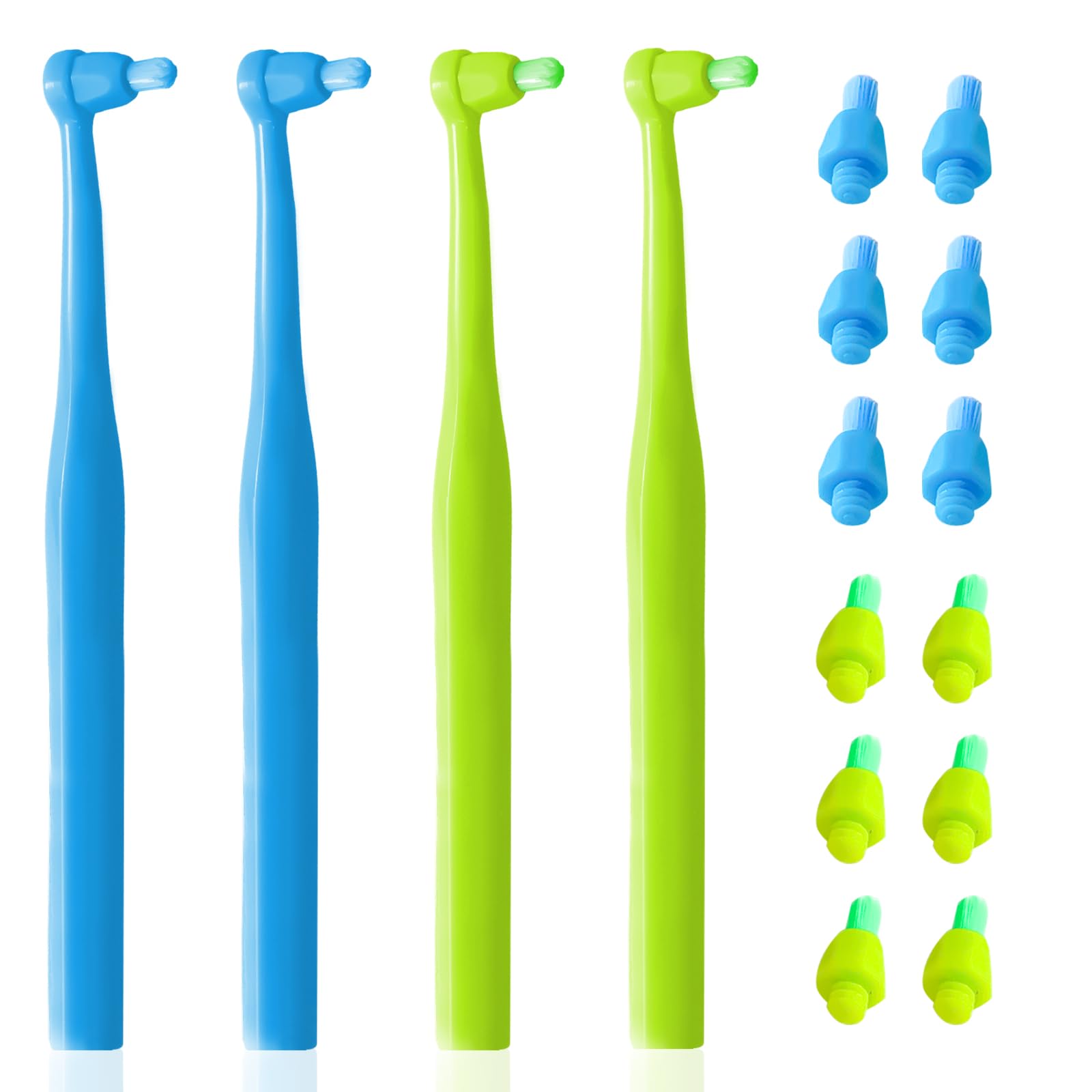 4 Pack Dental Teeth Plaque Remover Polishing Brushes Tools with Replacement Heads Ergonomic Handle Design Tooth Stain Eraser