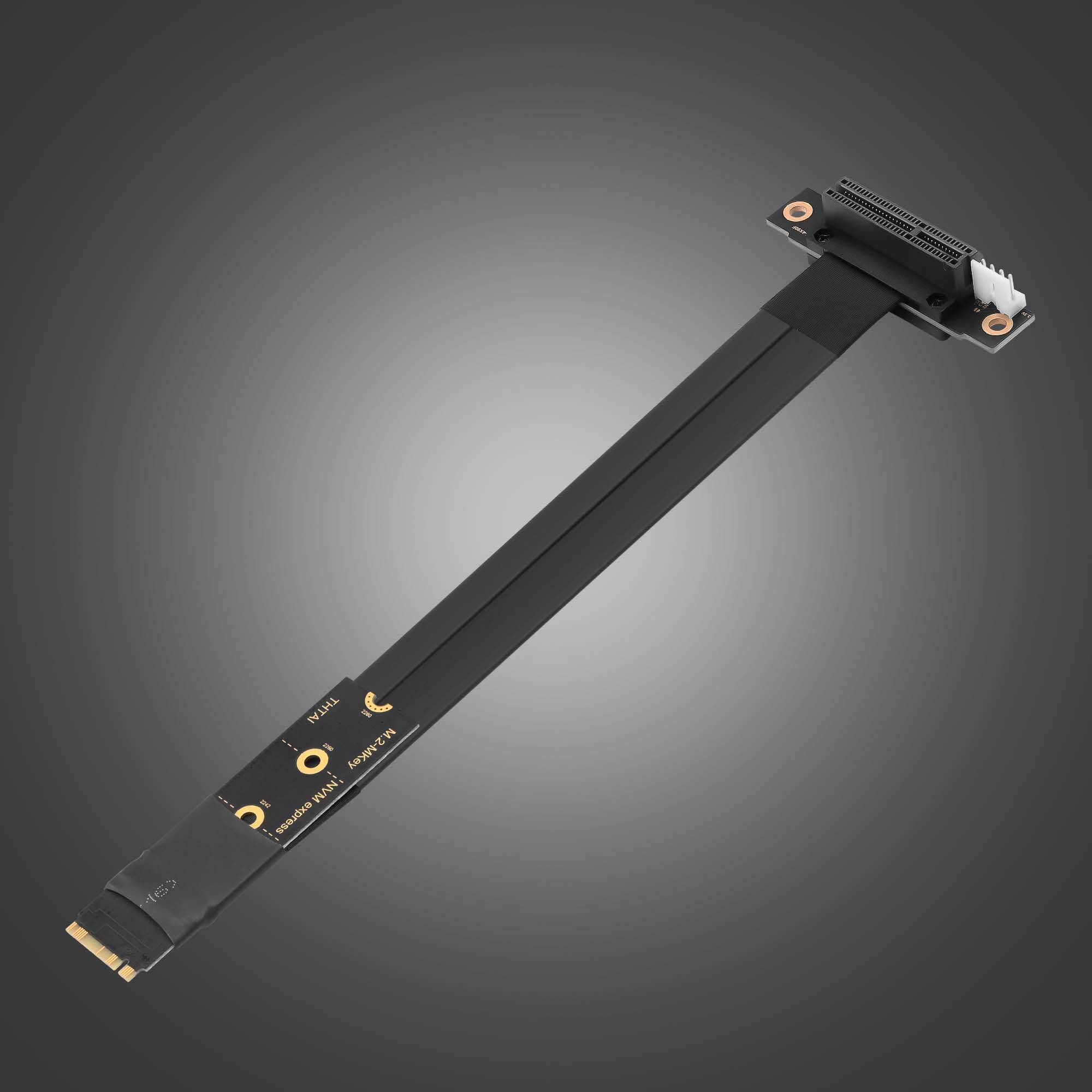 CERRXIAN M.2 NGFF NVMe M Key vers PCIE 3.0 4X Carte Adaptateur Riser pour Carte Graphique M.2 Clé M vers PCI-E 4X Câble d'extension (90°)