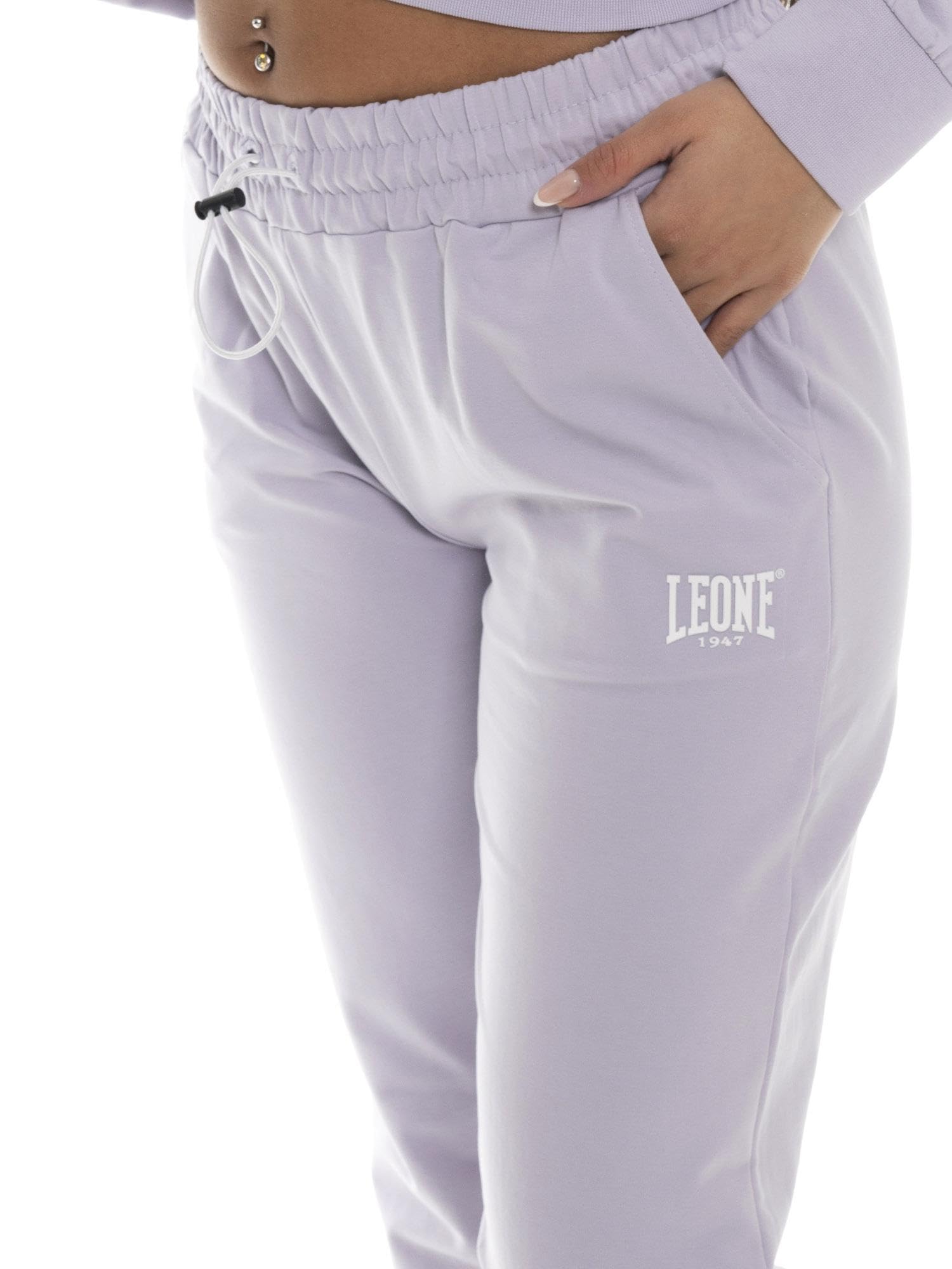 Tuta da donna in cotone non felpato con cappuccio e zip Leone Basic