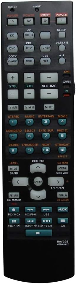 Hotsmtbang Replacement Remote Control for Yamaha RX-V459 RX-V559 YHT-670 HTR-5949 HTR-5950 RAV250 WC552800 6.1-Channel Digital Home Theater AV A/V Receiver