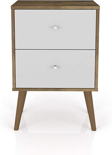 Miniatura 6 de Manhattan Comfort Liberty Mesita de noche moderna de mediados de siglo con cajones, mesita de noche para dormitorio y sala de estar, decoración de