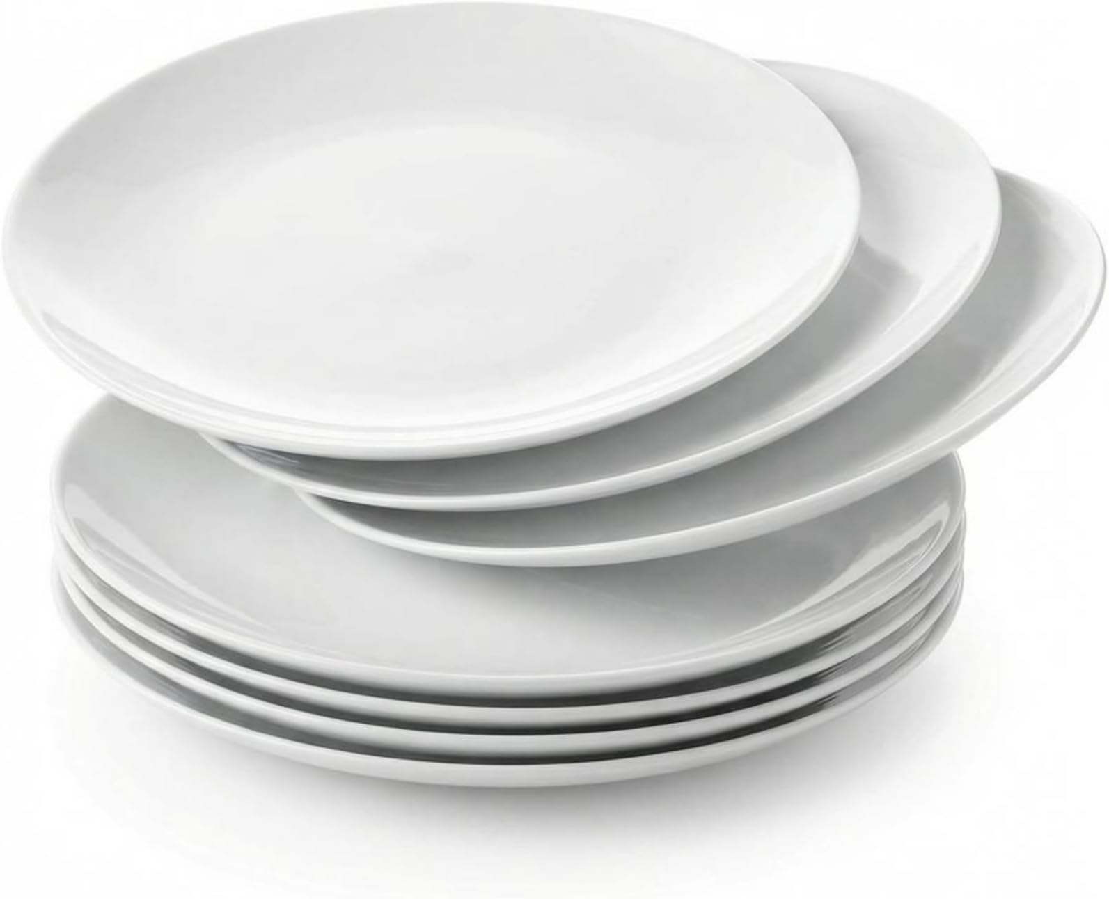 Corelle Vitrelle 6-Piece Salad Plates Set, Triple Layer Glass and Chip Resistant, 8-1/2-Inch Lightweight Round Plates, Winter Frost White