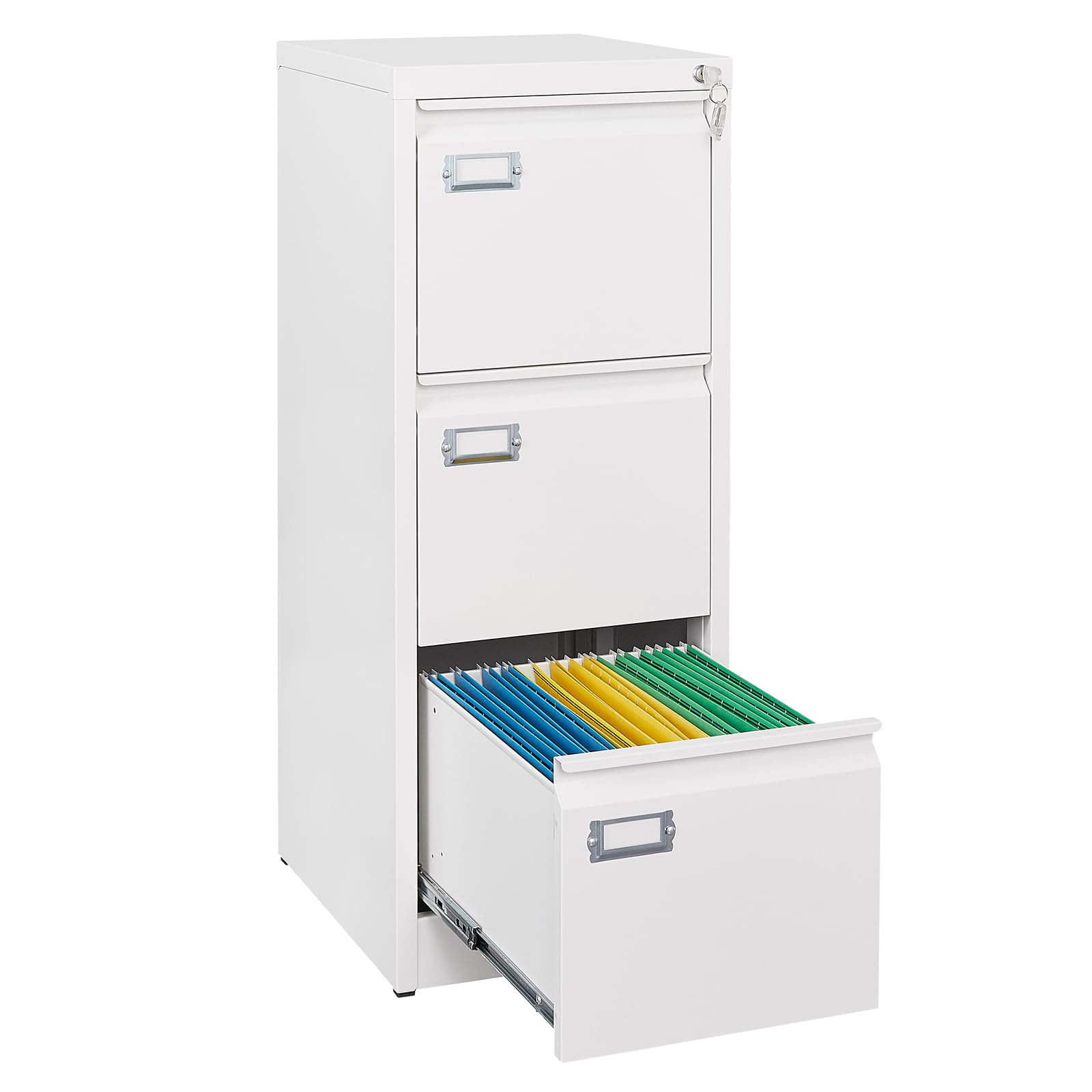Amazon.com : SISESOL 3 Drawer File Cabinet with Lock and Tag