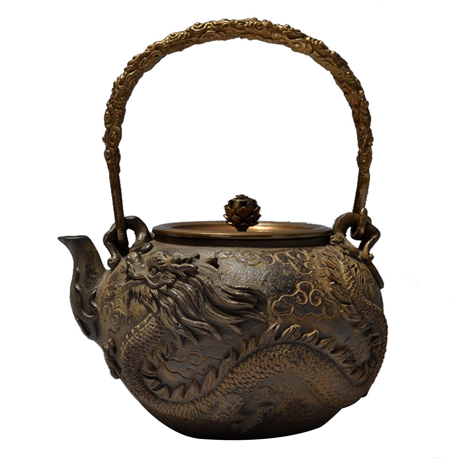 Buy 1.3L Japanese Tetsubin Cast Iron Teapot Dragon and Phoenix Pattern