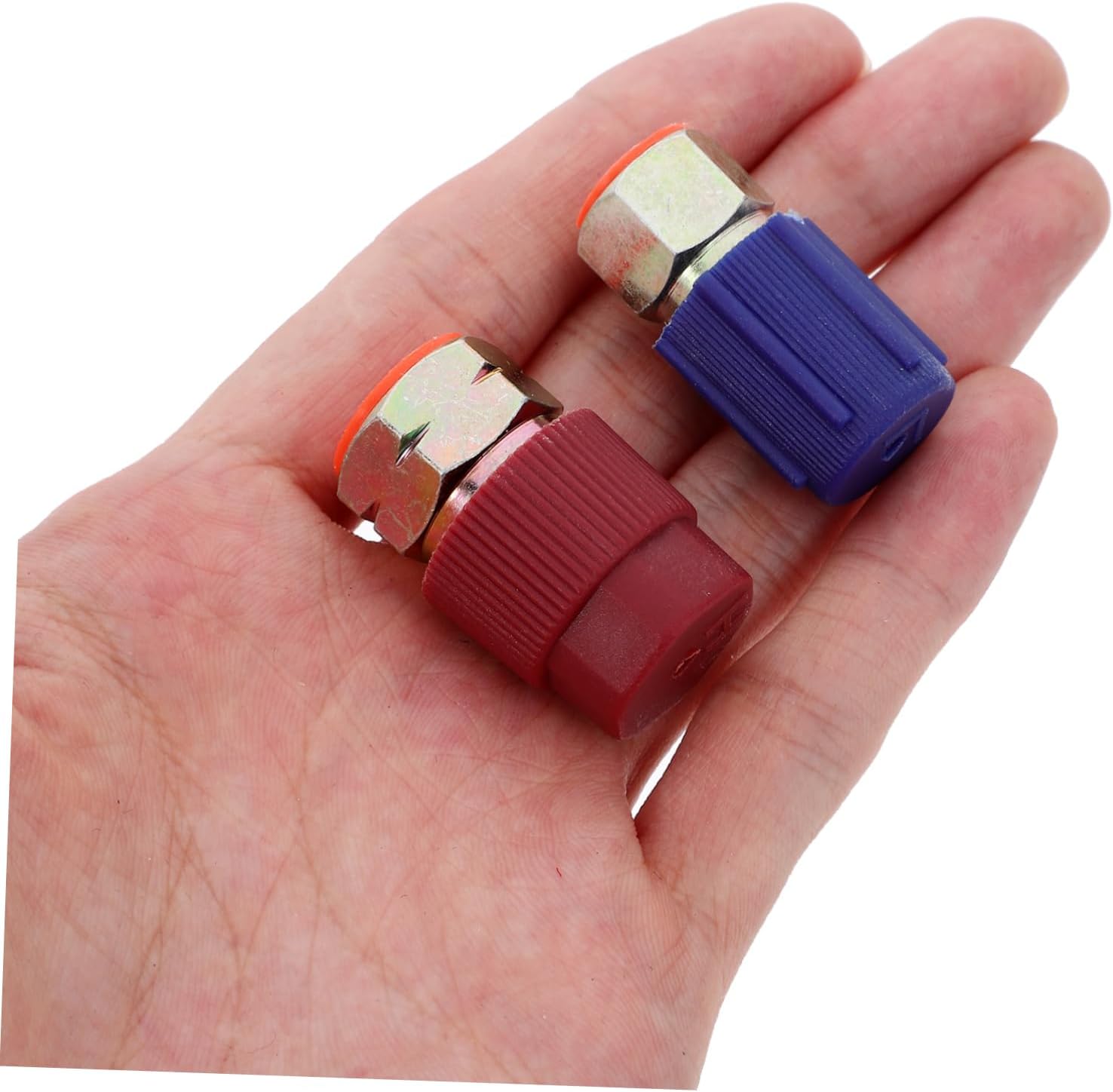 4 PCS Quick Disconnect Charging Port Adapter Kit to Fittings High Low Side Couplers with Caps for Effortless Installation and Durable Use Random Color
