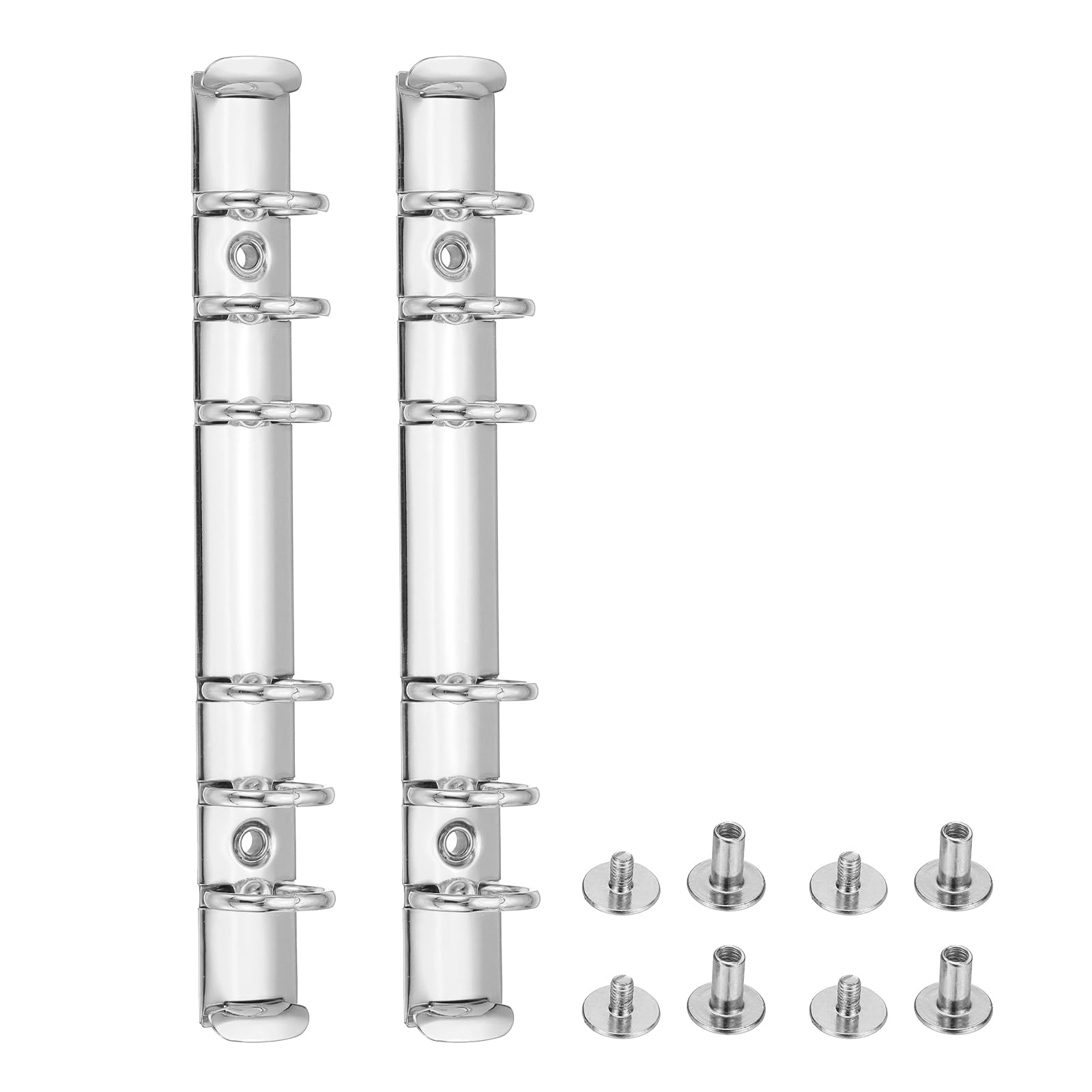 PATIKIL A6 6-Hole Ring Binder Mechanisms, 2 Set Binder Spines Replacement for Binder Planners Silver Tone