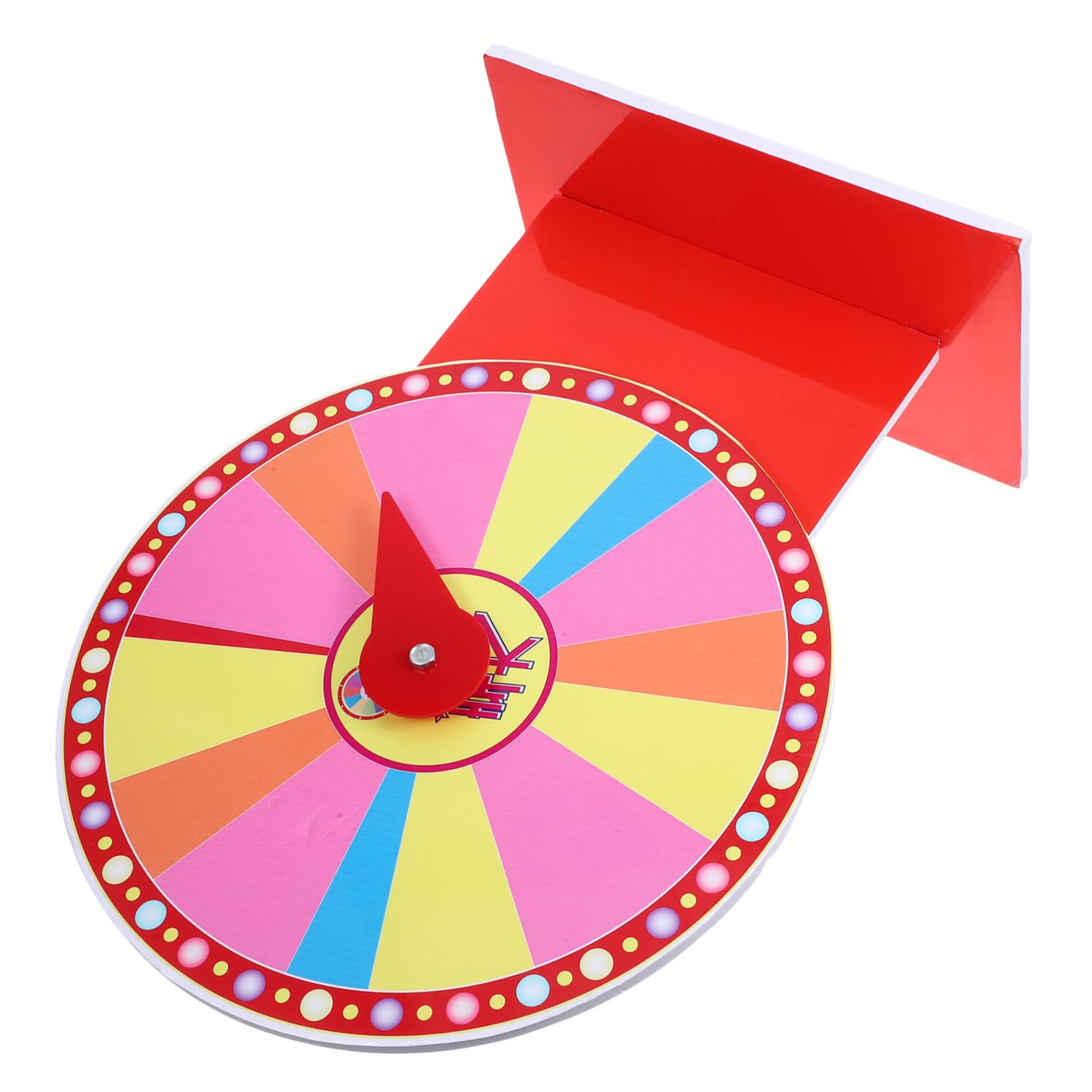 VICASKY Rotating Prize Wheel Lightweight Raffle Game Turntable for Events Game Props Compact Tabletop Roulette for Classroom and Party Use Lights