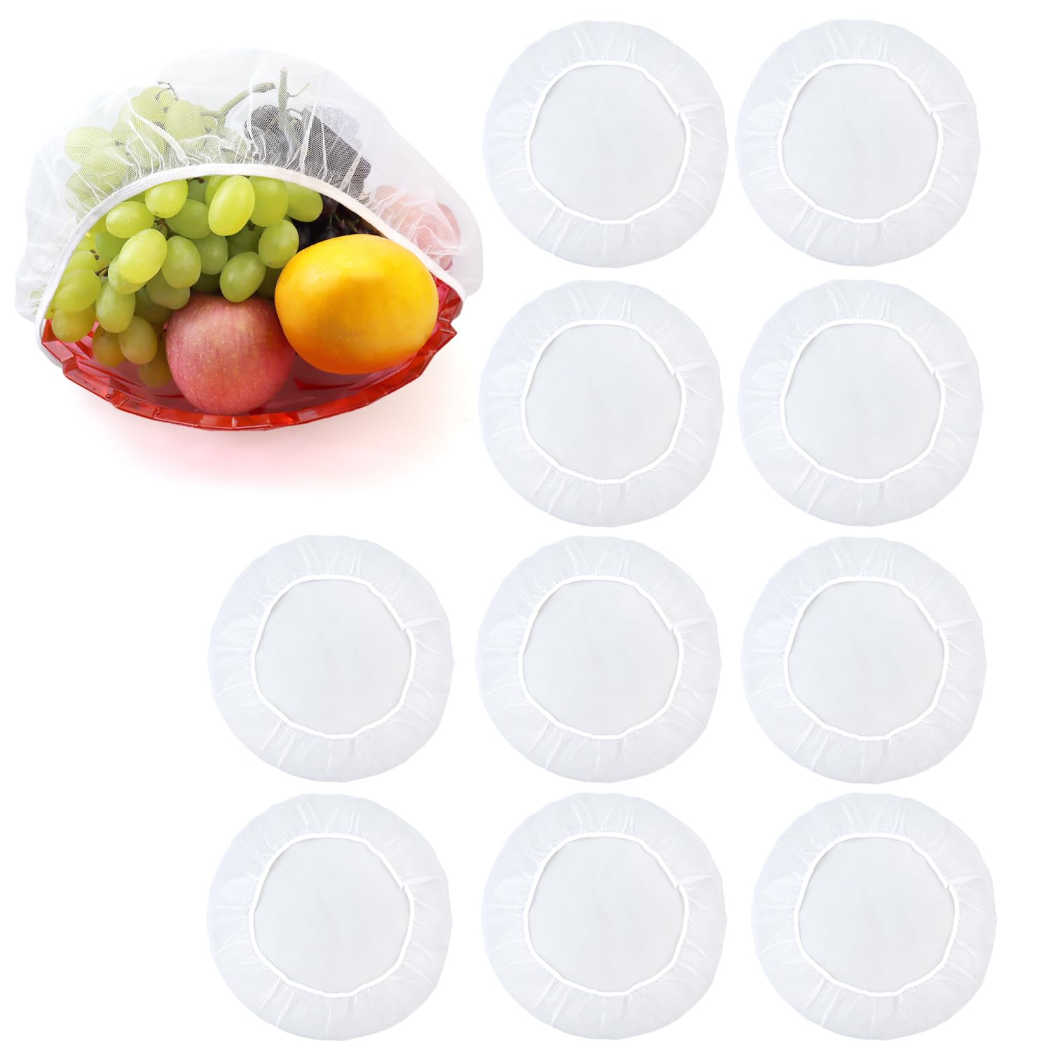 Couvercle en maille pour bol à fruits 33cm réutilisable anti-mouche extérieur