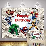 Uso: Este telón de fondo es adecuado para decoraciones de fiesta de cumpleaños de niños, fiesta de cumpleaños de superhéroes de bebé y otras decoraciones de fiesta, etc.