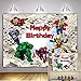 Sakurar SK Avengers - Telón de fondo de cumpleaños compatible con Marvel Superhero temático decoración de fiestas de cumpleaños para niños Vengadores de fondo de fiesta de cumpleaños de 2 x 1,5 m