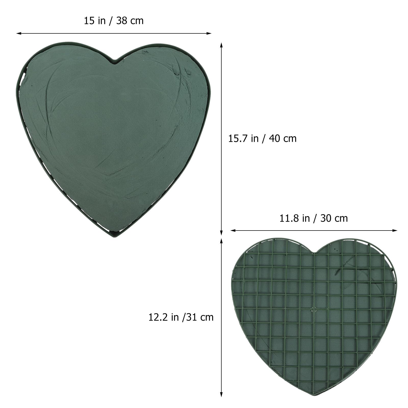 GALPADA 2 Stück Herzförmiger Steckschaum aus Kunststoff und Schwamm für Hochzeitsauto Dekoration Praktisch und Einfach zu Verwenden Blumendeko zur Hochzeit