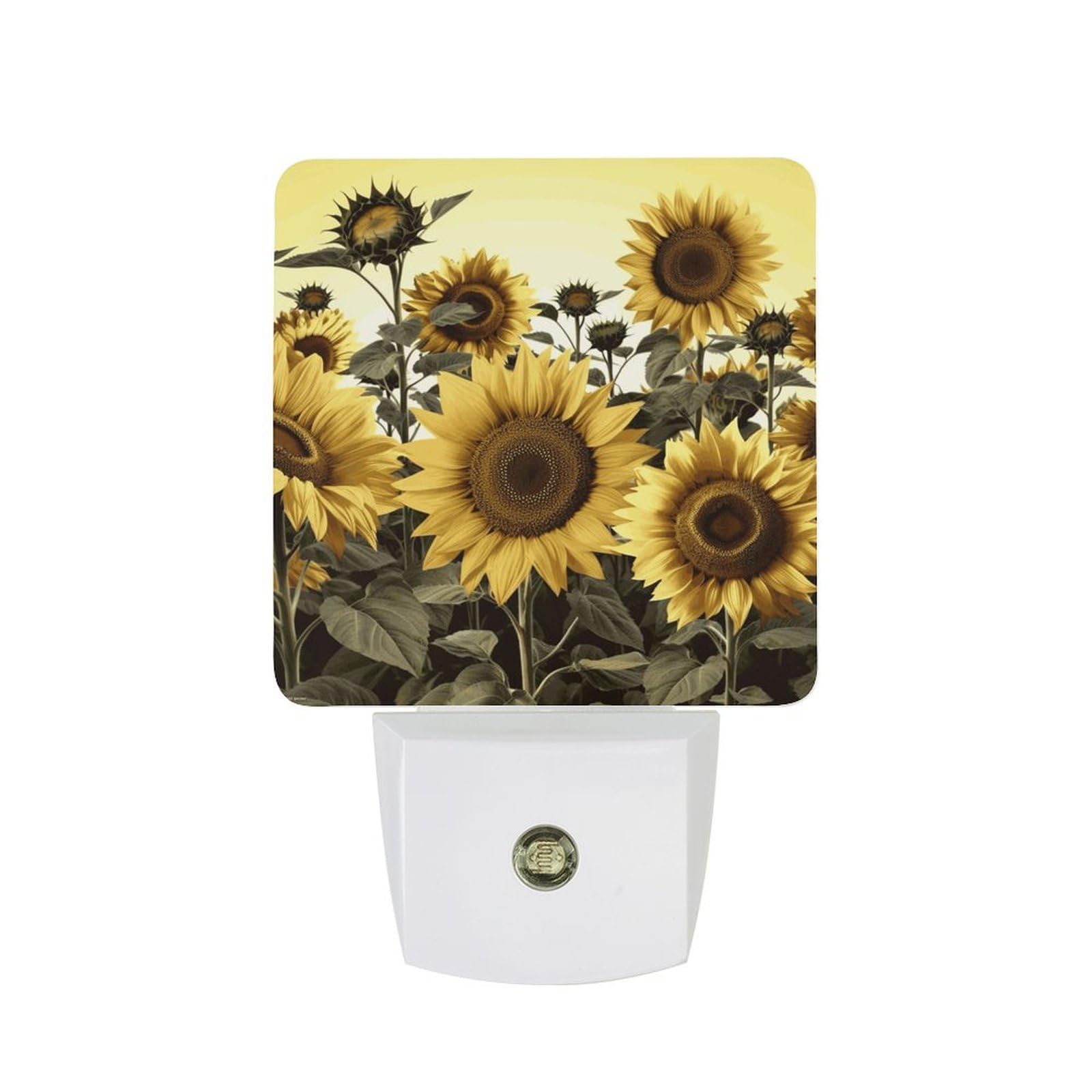 LDGSUPH - Yellow Sunflower Smart Sensor Night Light with Floral Design, 0.5W Smart Sensor Night Light, Plug in Night Light, Dusk to Dawn Sensor, Lights