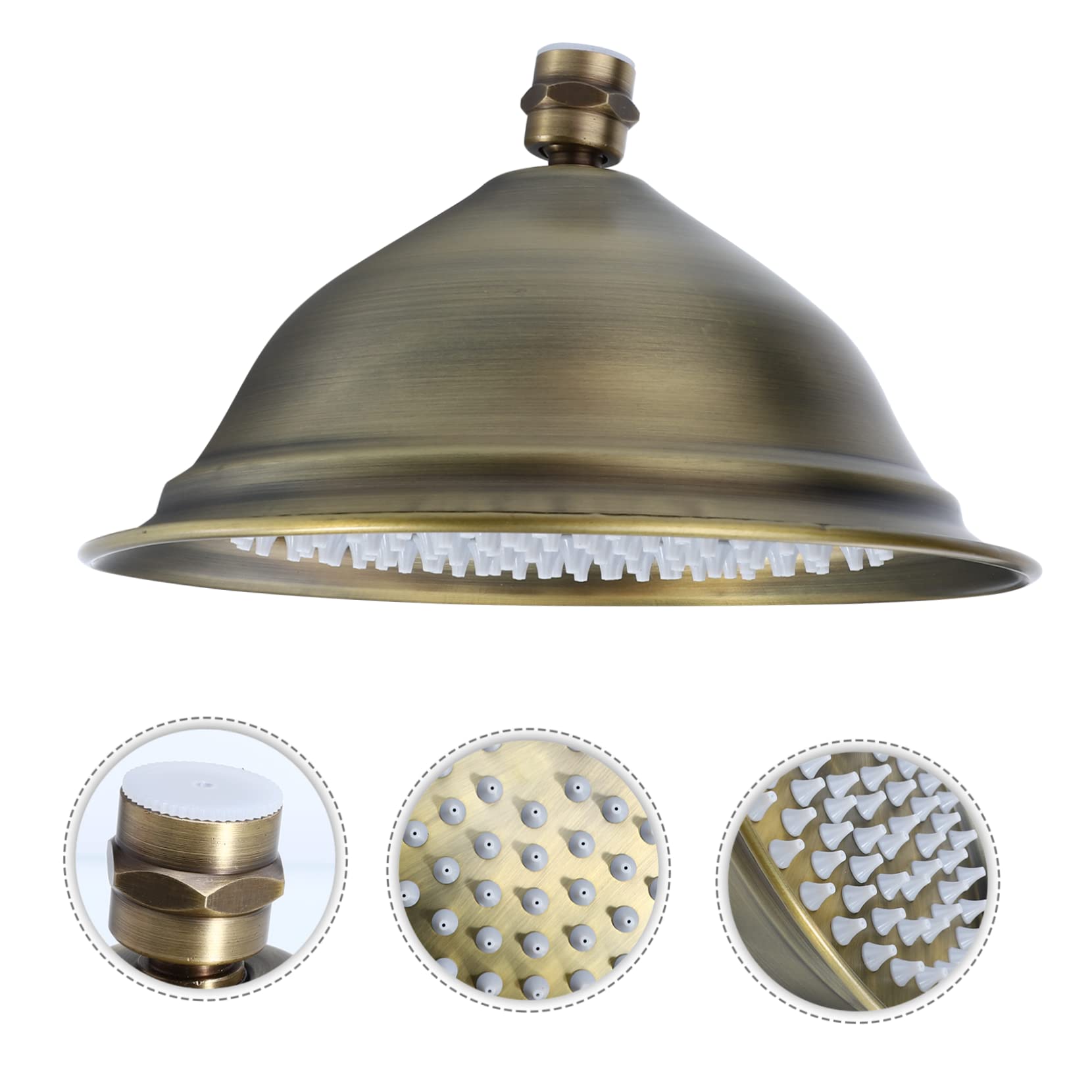 1Pieza Cabezal de Ducha Inoxidable Vintage Rociador de Techo para Baño Instalación Rápida Diseño Retro para Hogar