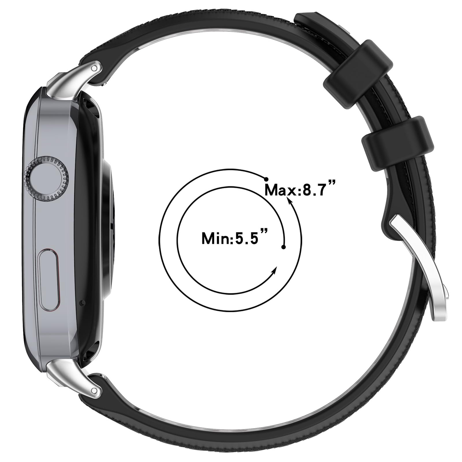 Zapasowy pasek kompatybilny z Huawei Watch D2, miękki, oddychający, silikonowy, sportowy, metalowa klamra do Huawei Watch D2, dla mężczyzn i kobiet
