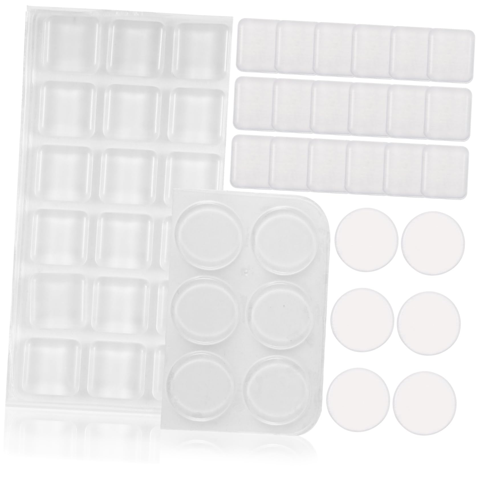 IWOWHERO 54pcs Cabinet Bumpers Adhesive Pads Felt Pads for Door Stoppers Easy Install for Kitchen Cabinets